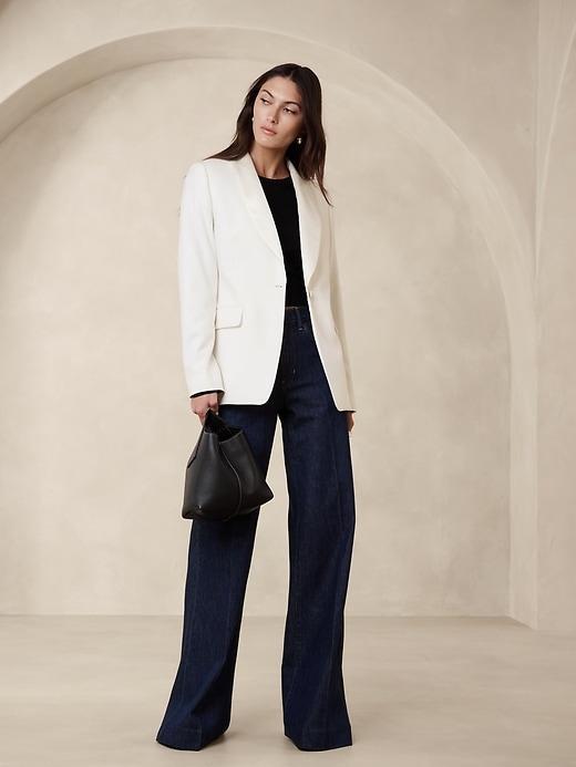 Barathea Relaxed Italian Wool Tuxedo Jacket Product Image