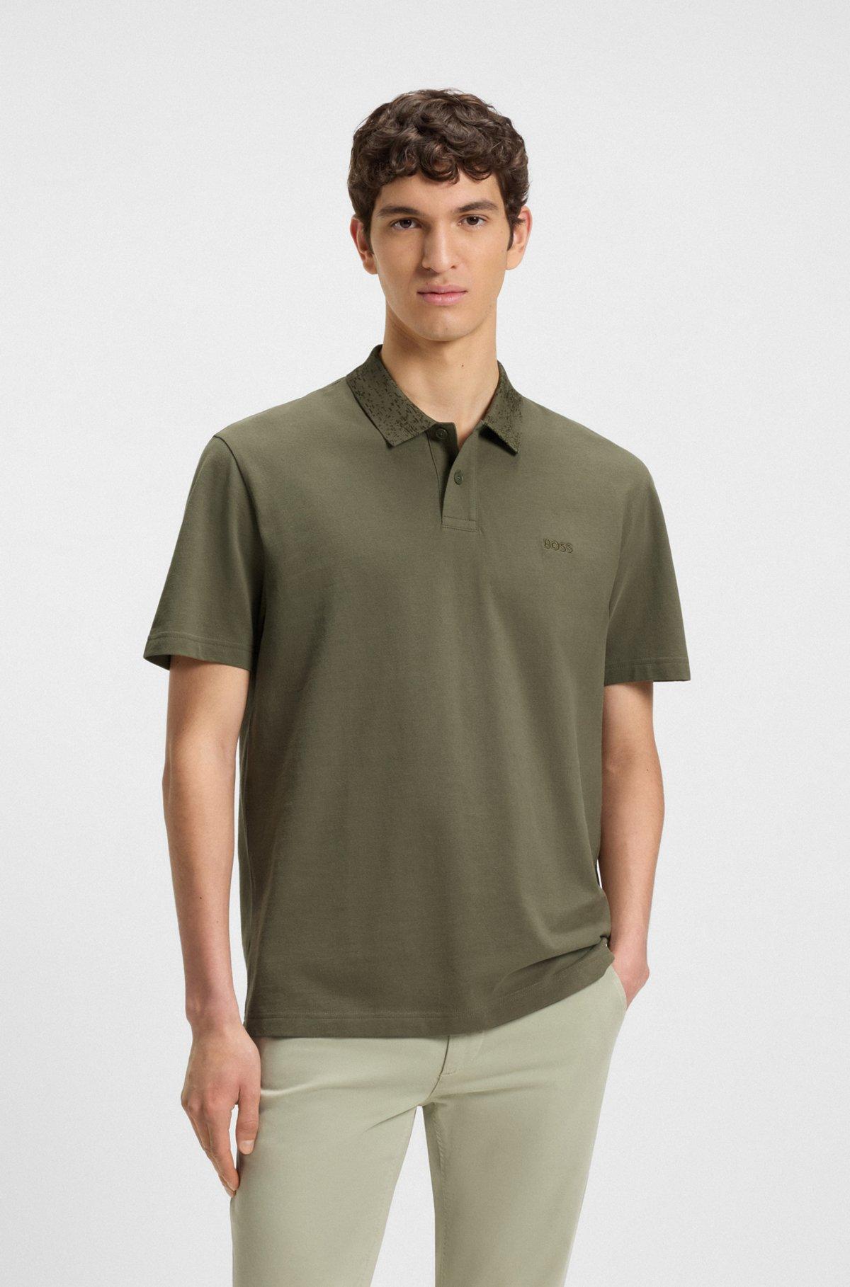 Theory Bron Cotton Polo in Baby Blue Product Image