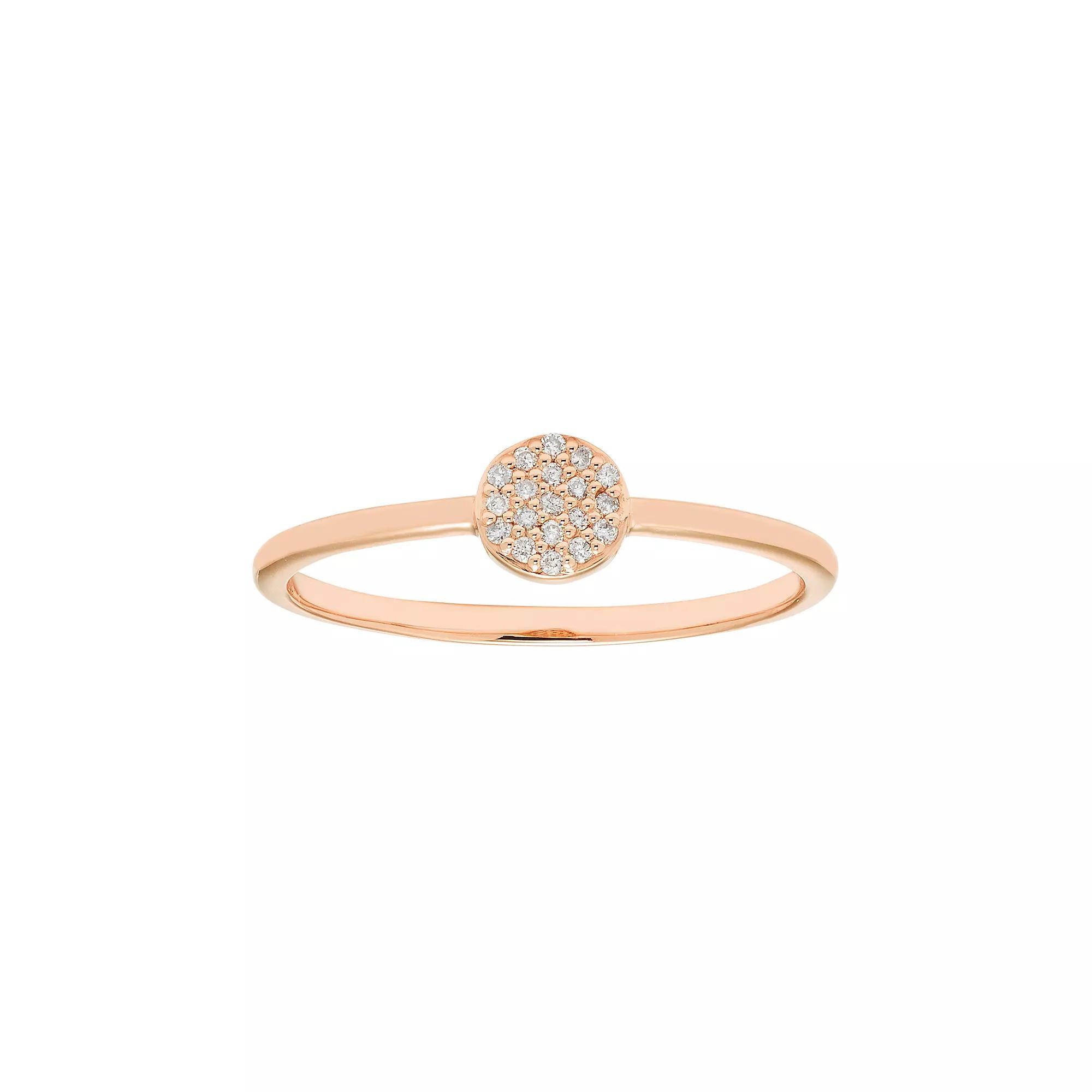10k Gold Diamond Accent Circle Ring, Womens White Product Image