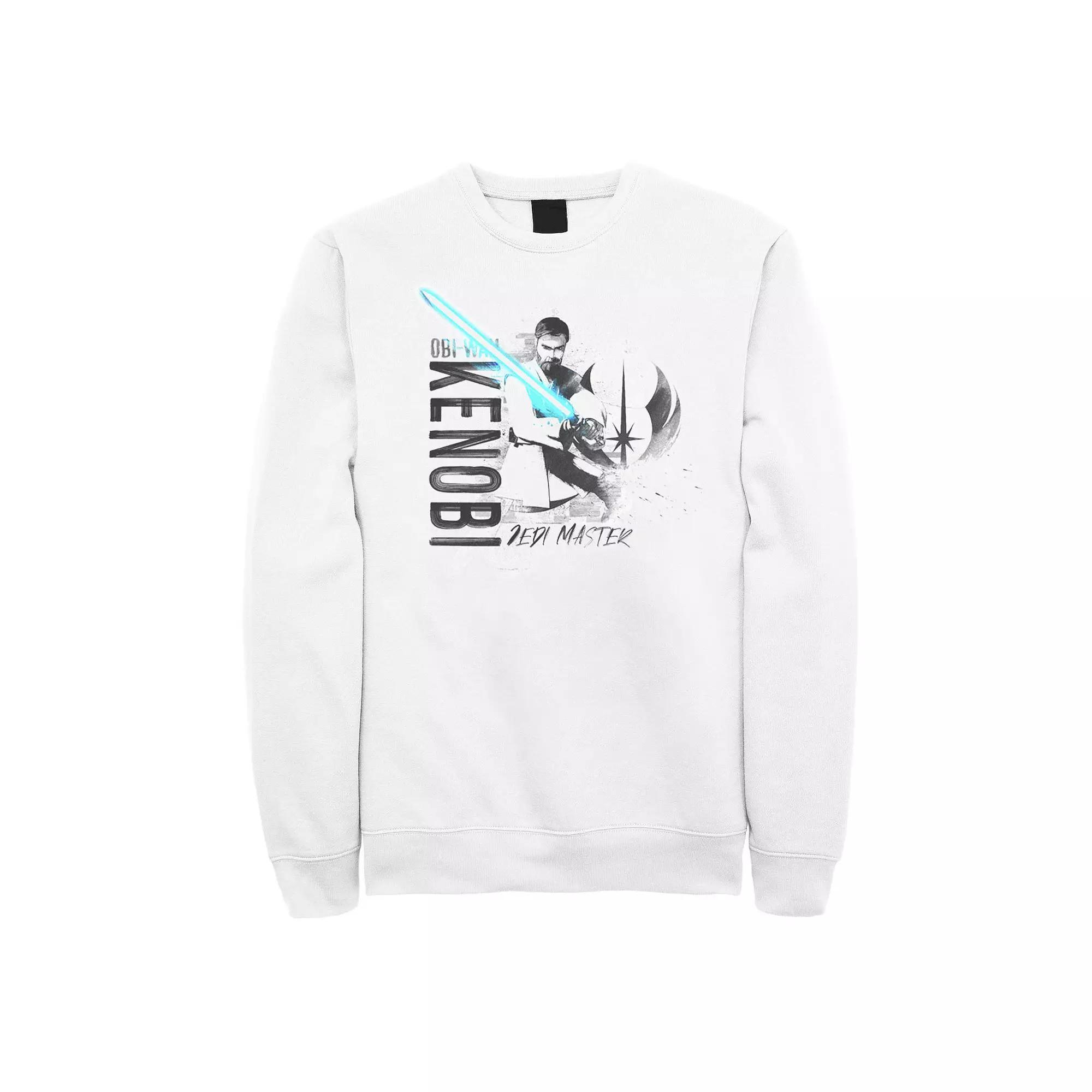 Men's Star Wars The Clone Wars Obi-Wan Kenobi Portrait Sweatshirt, Size: Medium, White Product Image