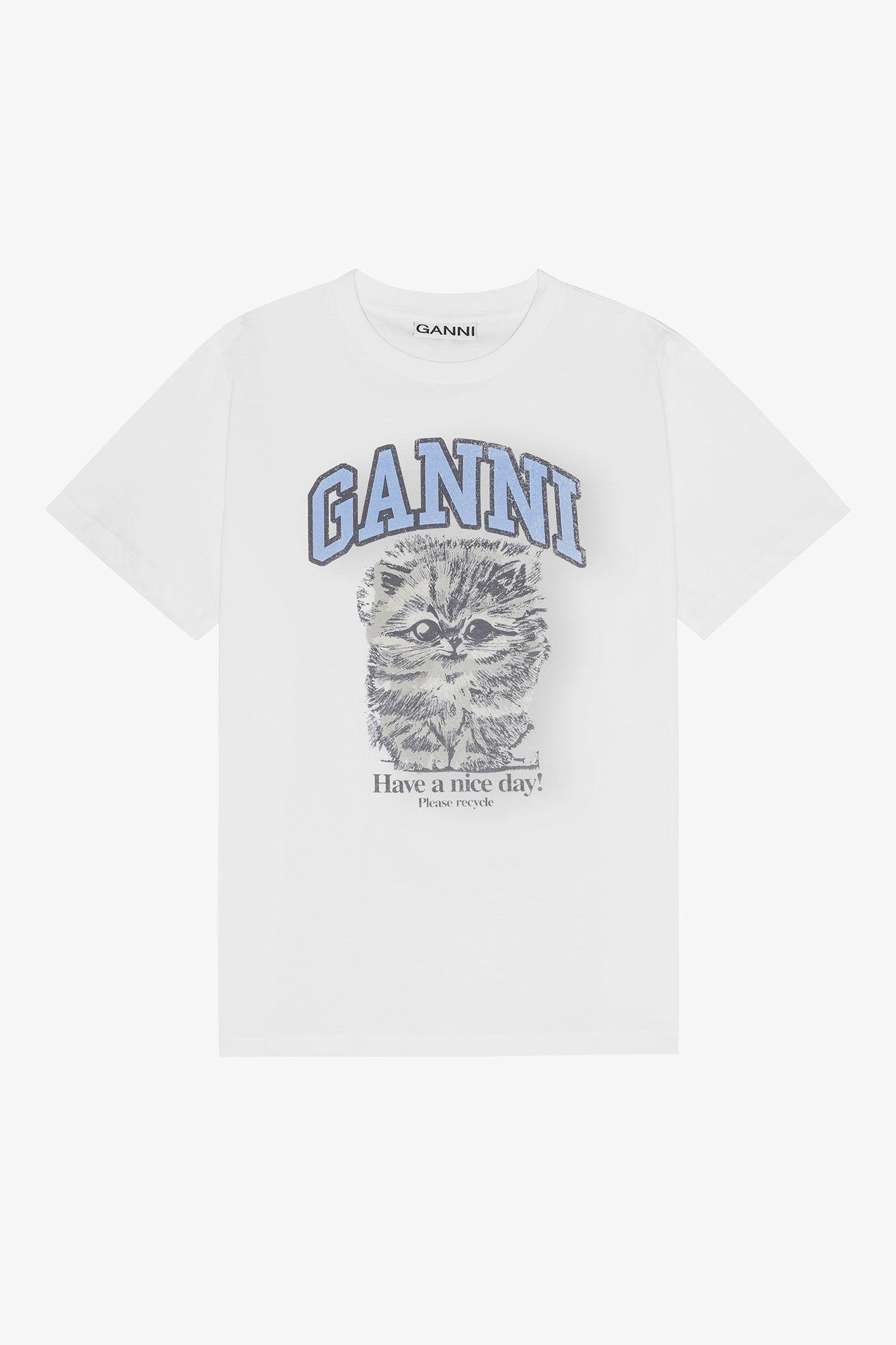 White Relaxed Jersey Kitty T-shirt Product Image