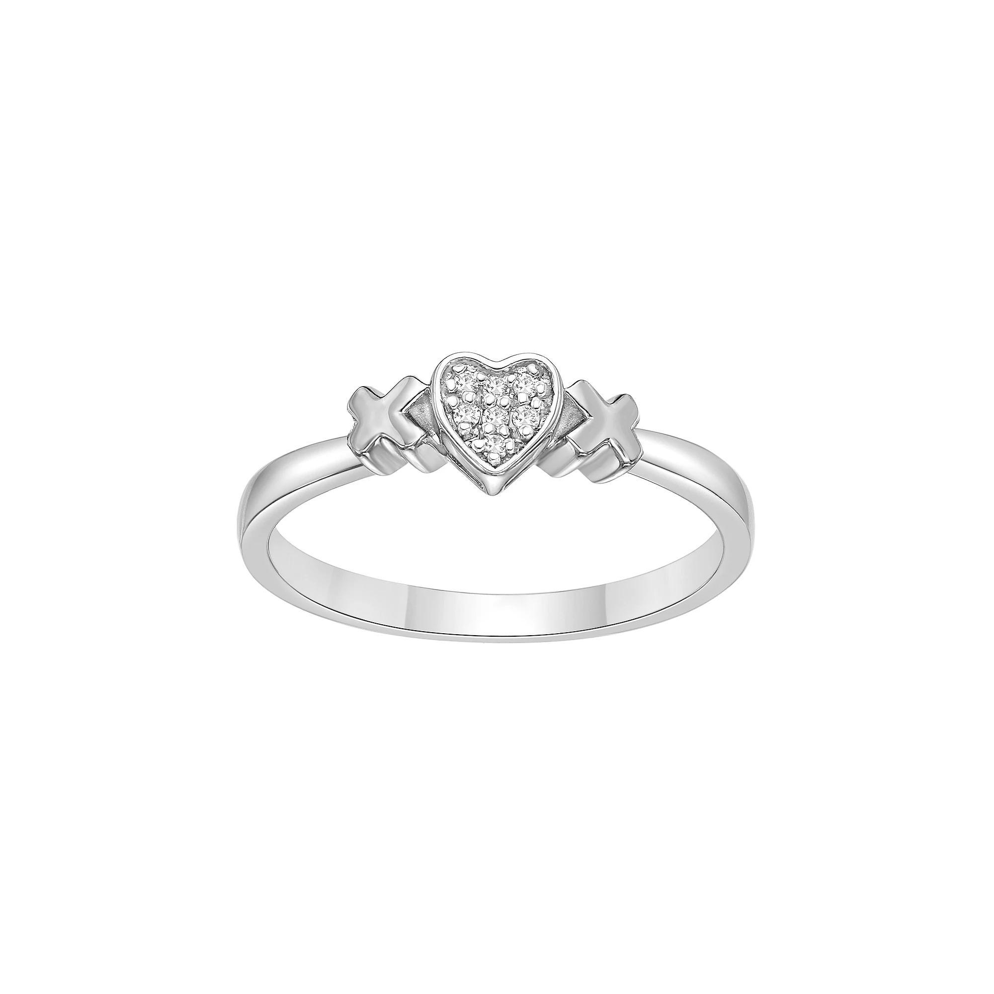 Gemminded Sterling Silver Diamond Accent Promise Ring, Women's, Size: 8 Product Image
