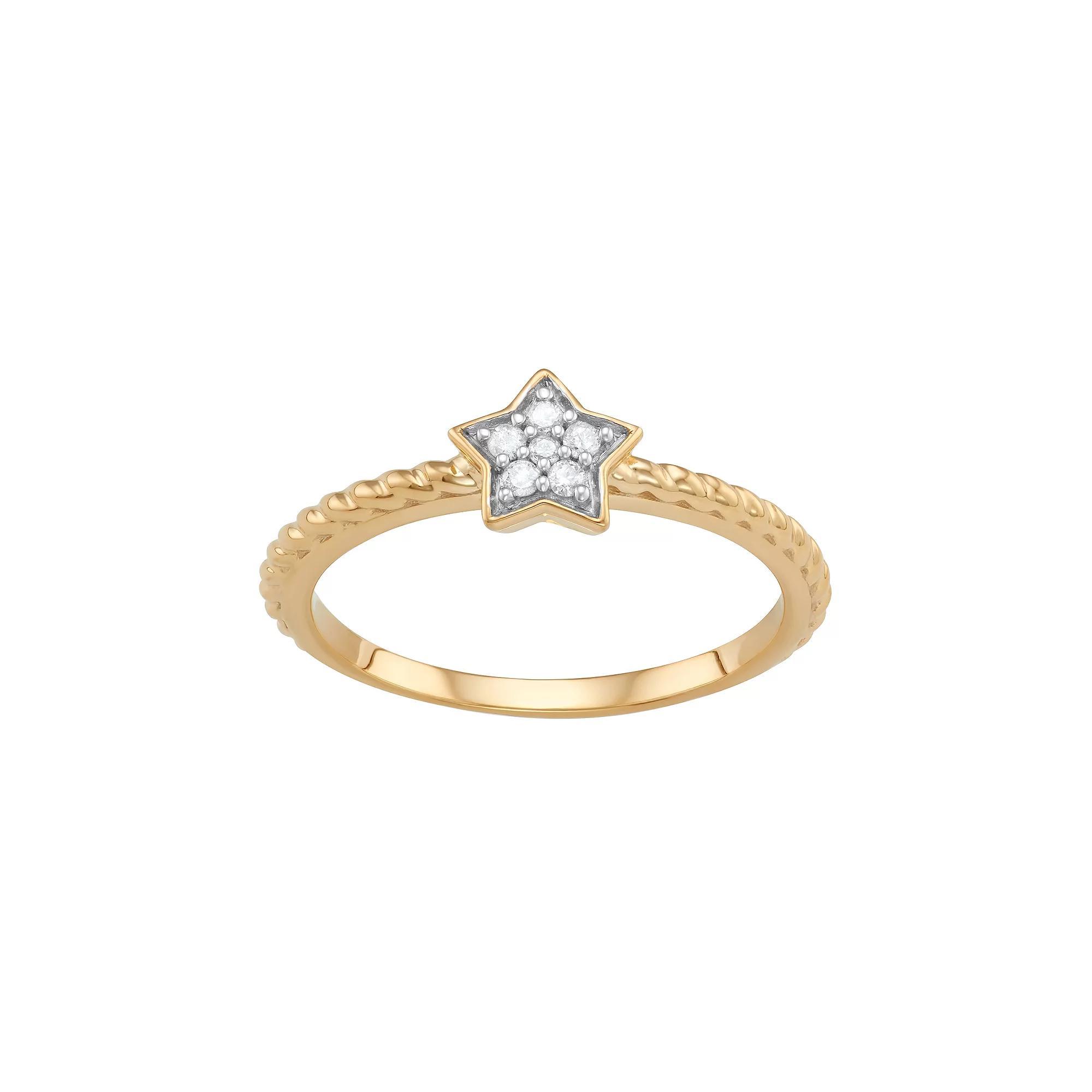 Jewelexcess Sterling Silver Diamond Accent Star Ring, Women's, Size: 6, Silver Tone Product Image