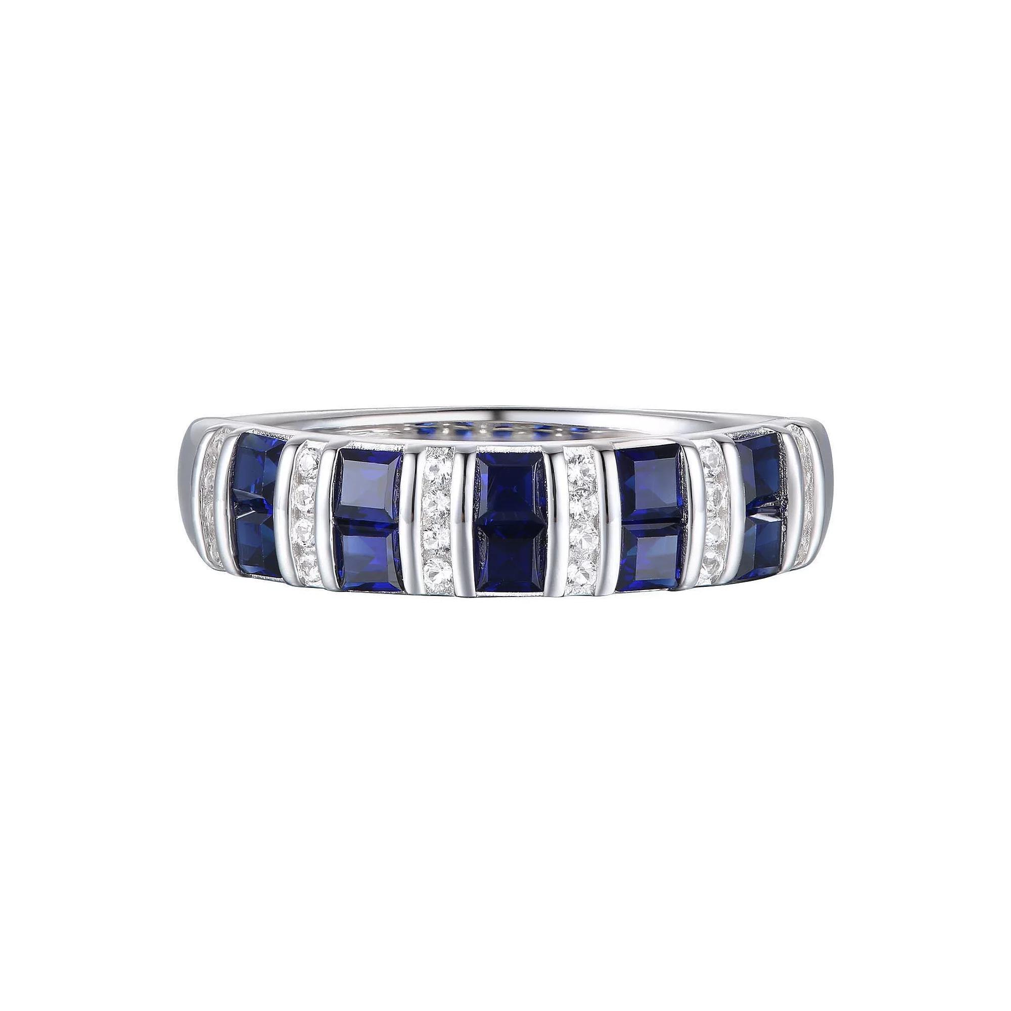 Sterling Silver Lab-Created Sapphire Ring, Women's, Size: 7 Product Image