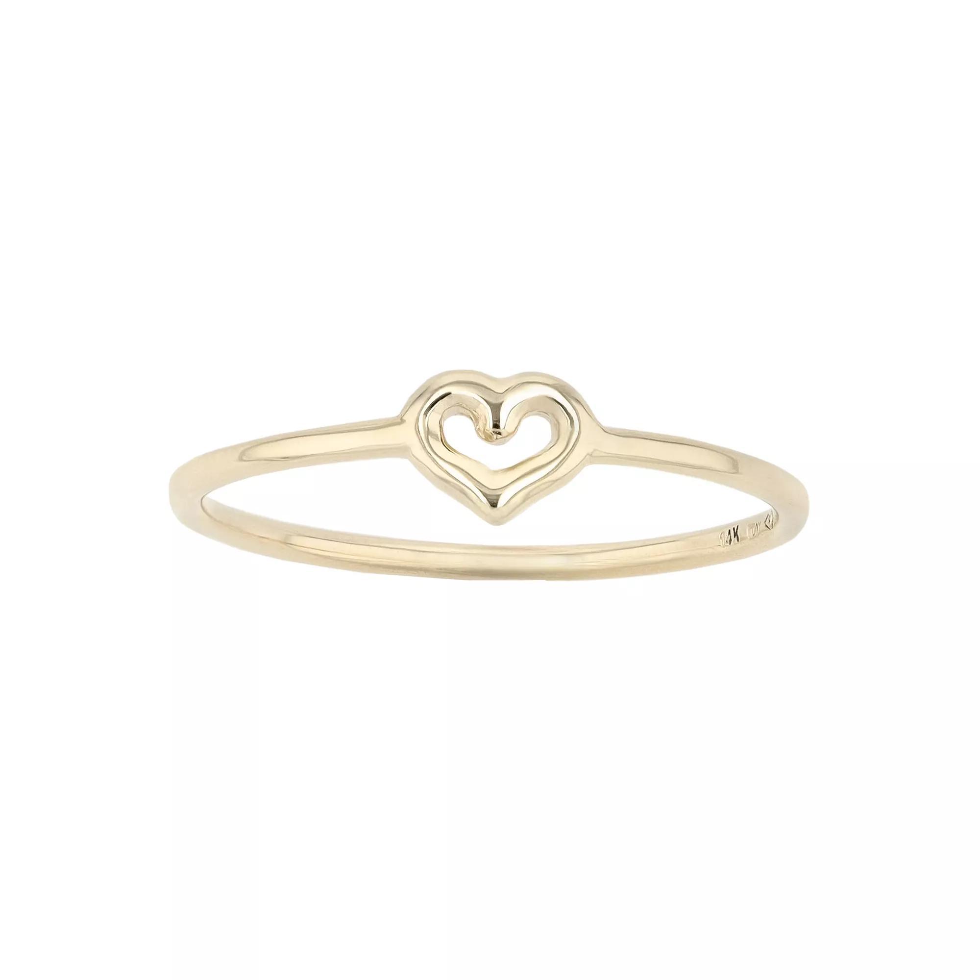 Au Naturale 14k Yellow Gold Heart Ring, Womens 14k Gold Product Image