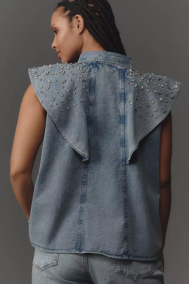 Let Me Be Flutter-Sleeve Embellished Top Product Image