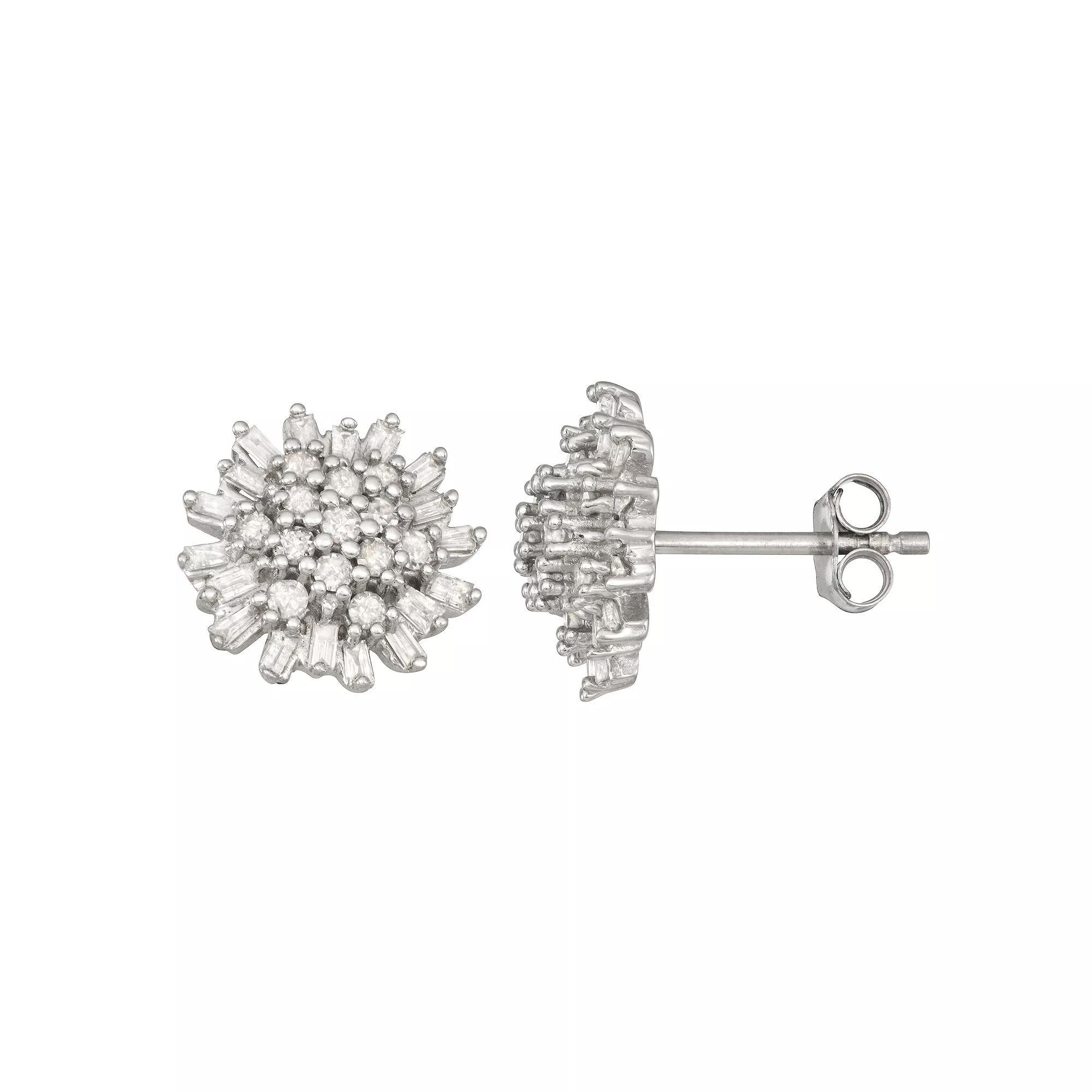 Jewelexcess Sterling Silver 3/4 Carat T.W. Diamond Stud Earrings, Women's Product Image