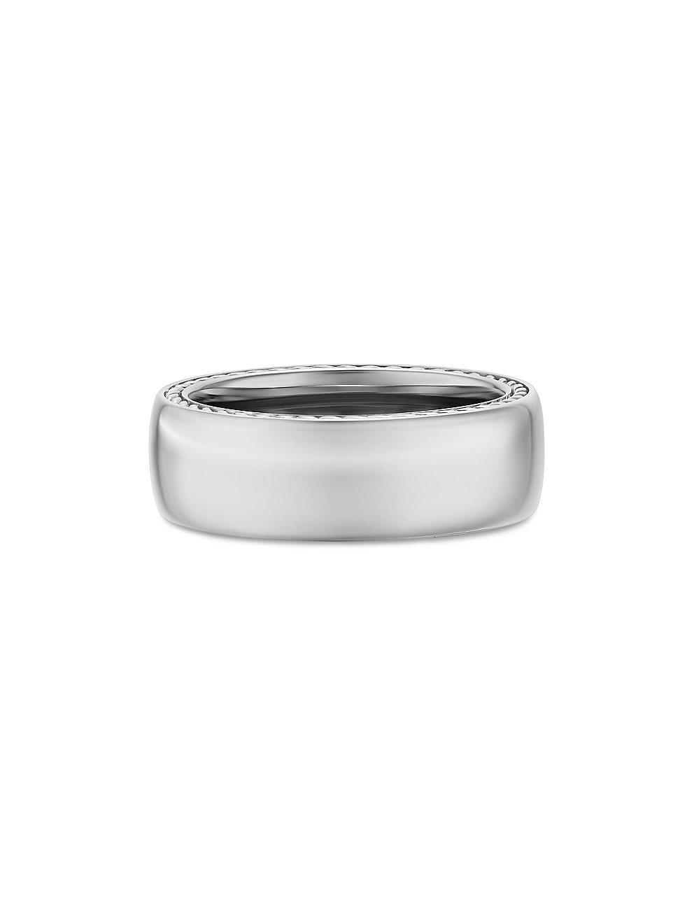 Mens Streamline Band Ring in Platinum, 8MM Product Image