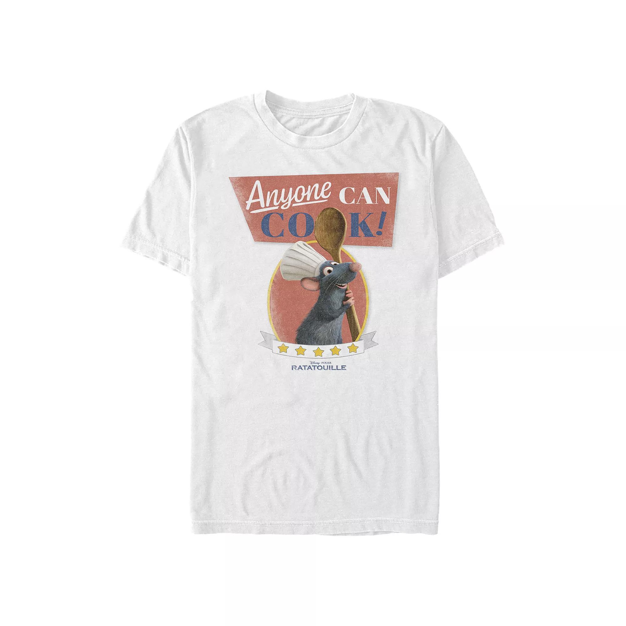 Disney / Pixar's Ratatouille Anyone Can Cook Poster Men's Graphic Tee, Size: Large, White Product Image