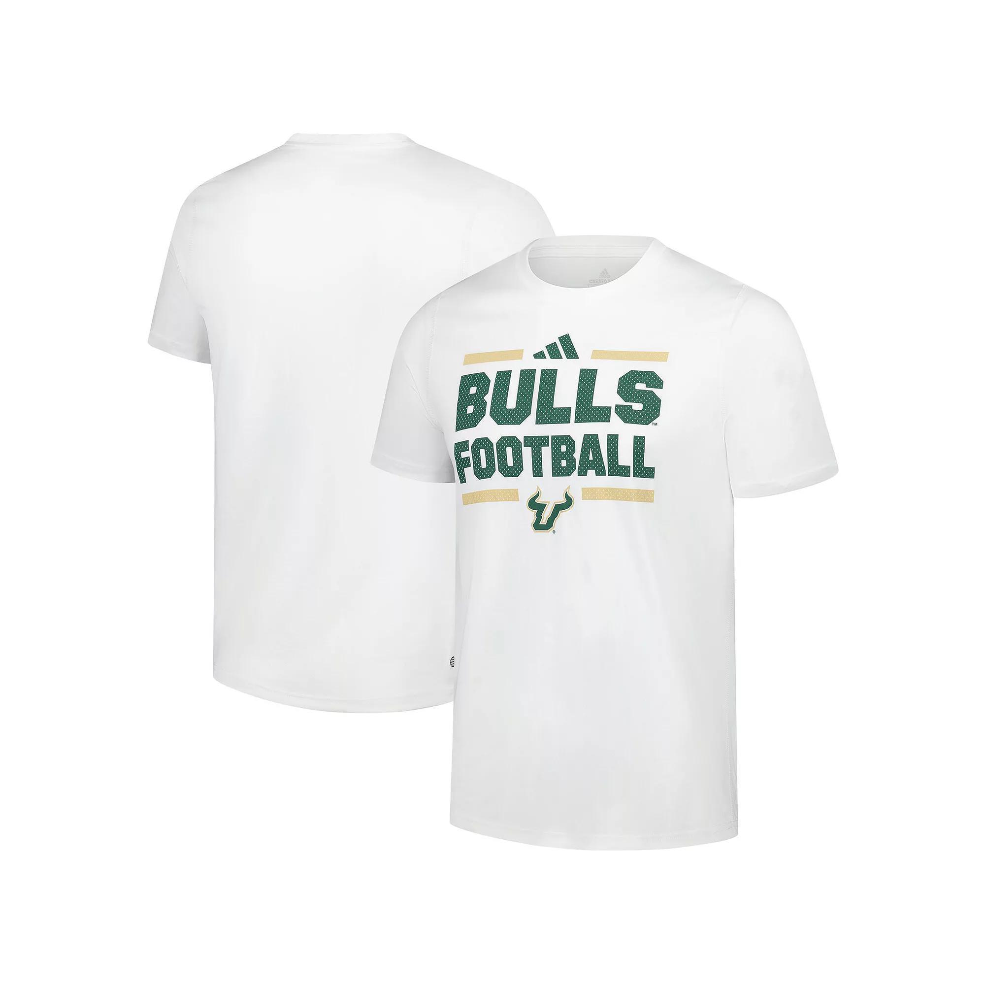 Men's adidas White South Florida Bulls Football T-Shirt, Size: XL, Usf White Product Image