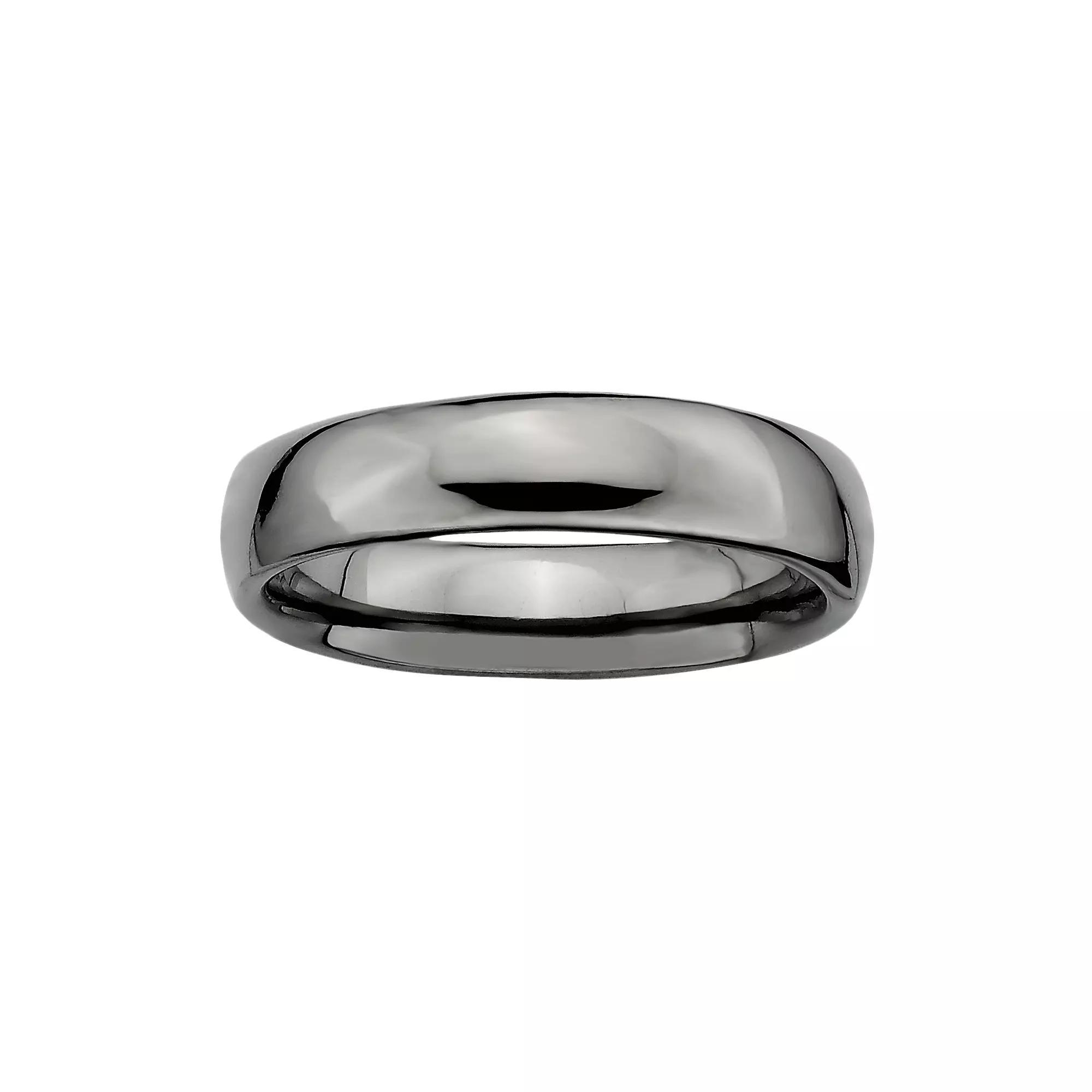 Stacks & Stones Ruthenium-Plated Sterling Silver Stack Ring, Women's, Size: 5, Black Product Image
