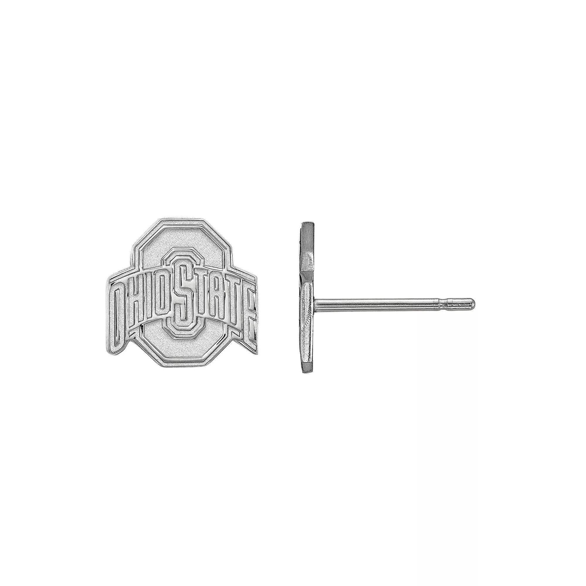 LogoArt 14K Gold Plated Ohio State Small Stud Earrings, Womens Product Image