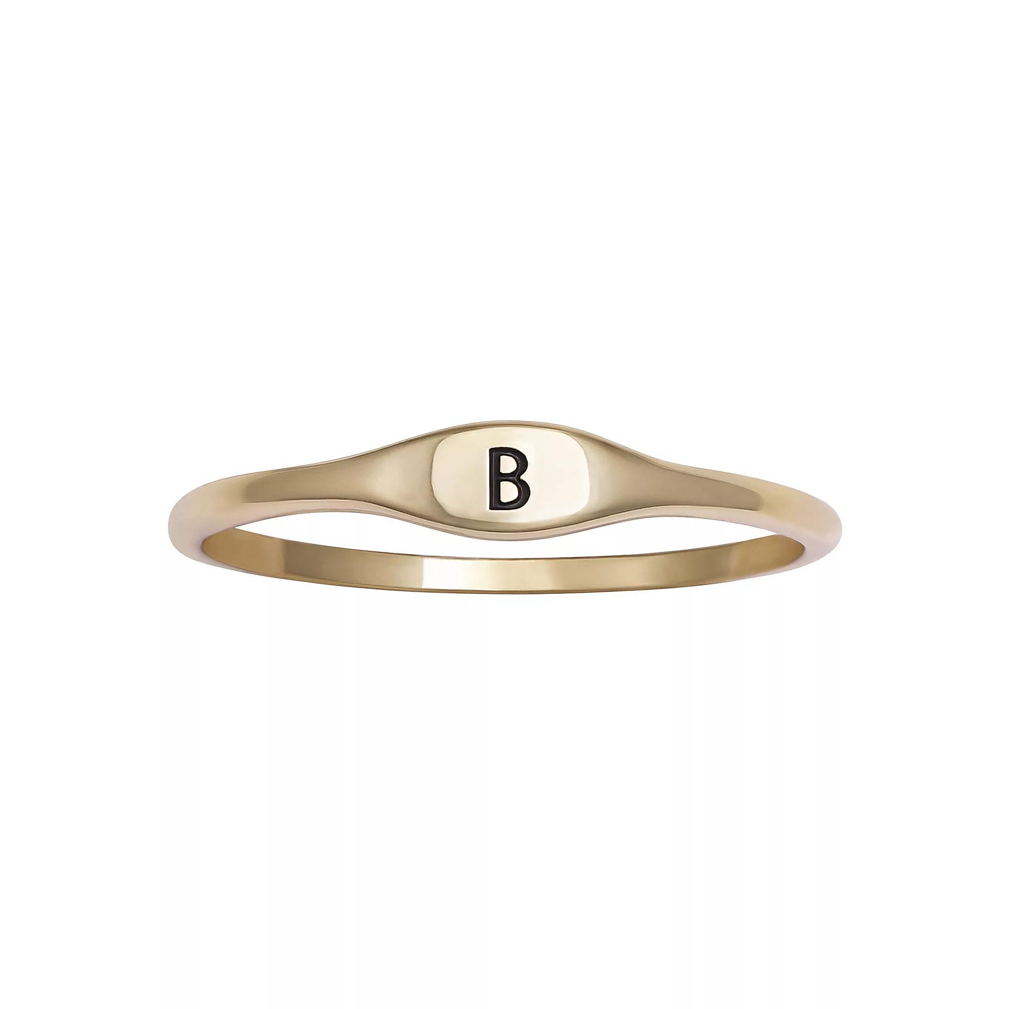 PRIMROSE Polished Oval Oxidized Initial Ring, Women's, Size: 9, Gold Tone G Product Image