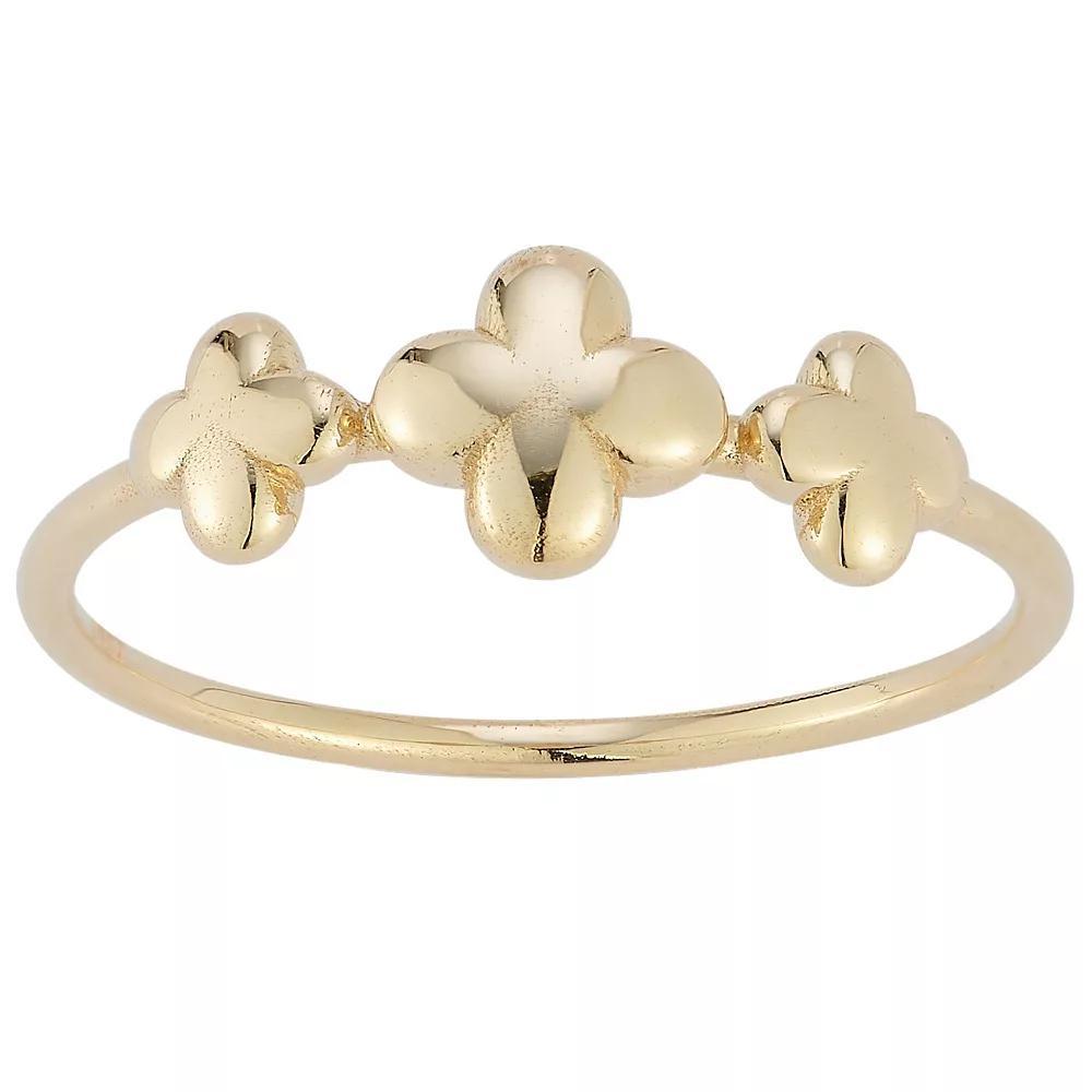 LUMINOR GOLD 14k Gold Tri Clover Ring, Women's, Size: 7 Product Image