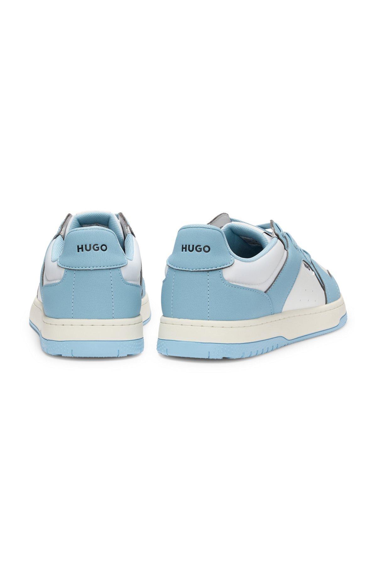 Low-top trainers with faux leather Product Image