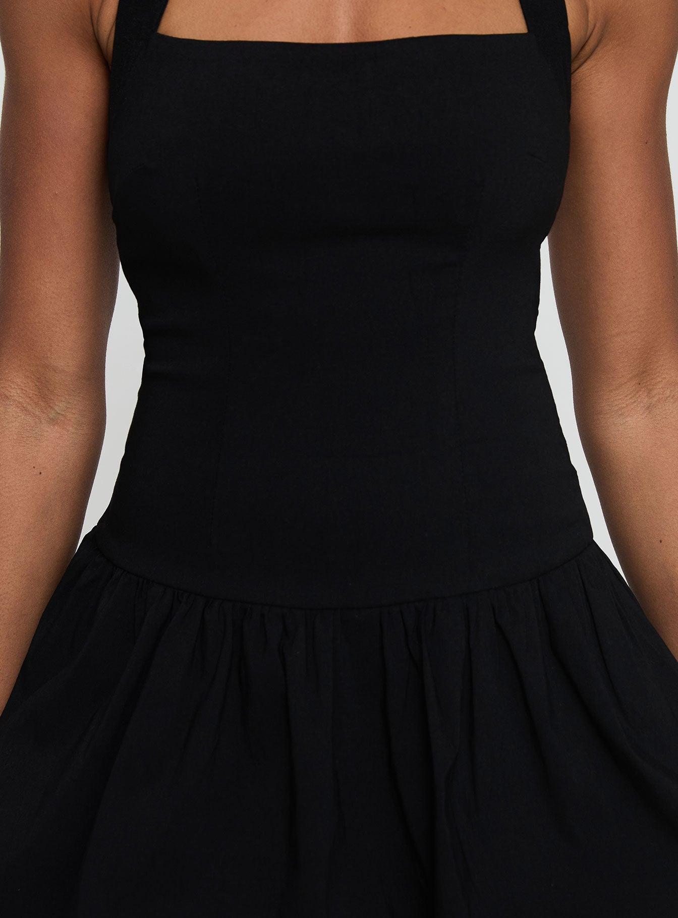 Gigli Bubble Hem Mini Dress Black Petite Product Image