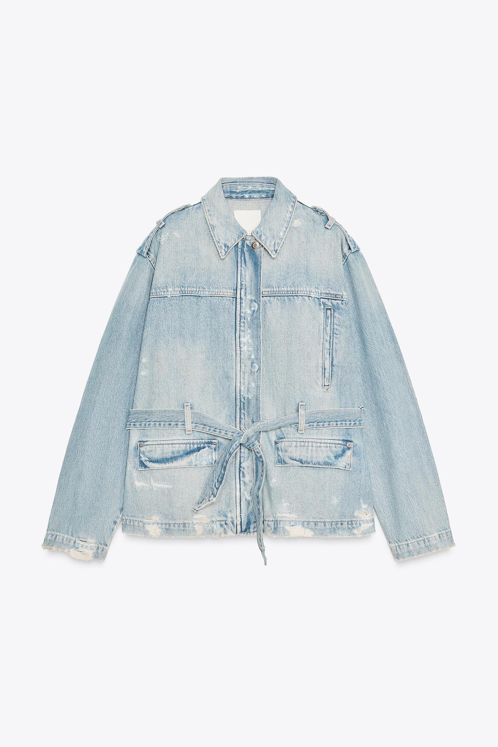 BELTED TRF DENIM JACKET Product Image