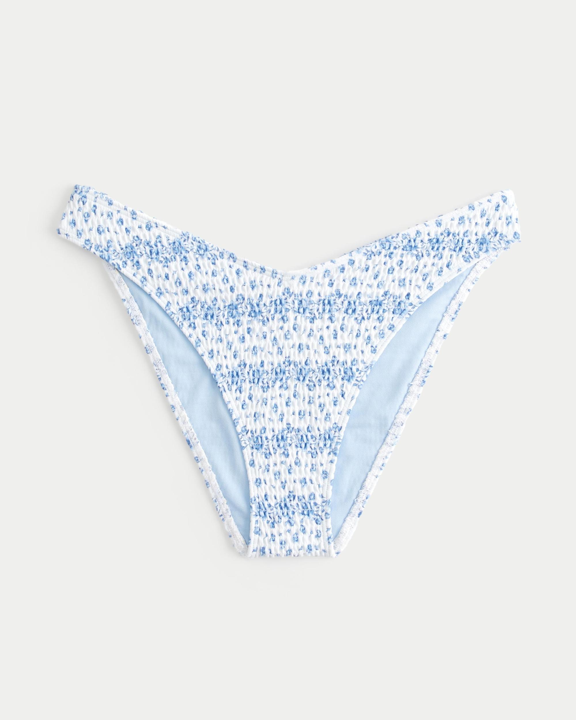 Smocked High-Leg Cheeky Bikini Bottom Product Image