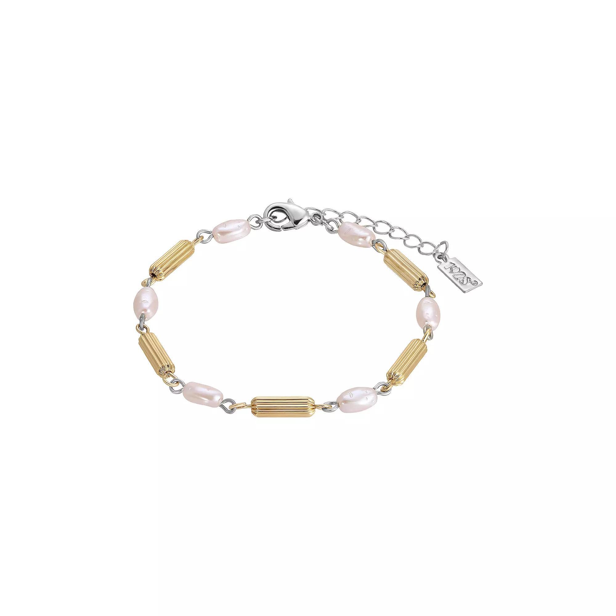 1928 Two-Tone Simulated Pearl Bracelet, Womens, Multi Product Image