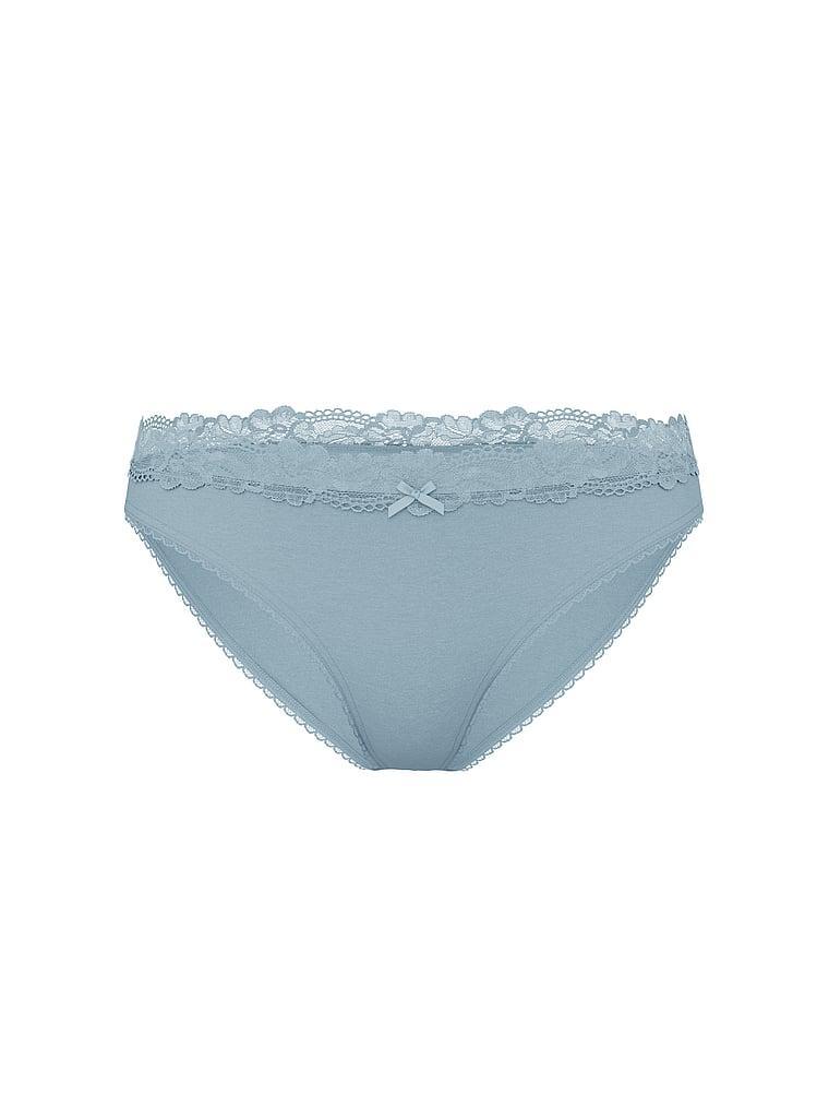 Stretch Cotton Lace-Waist Bikini Panty Product Image