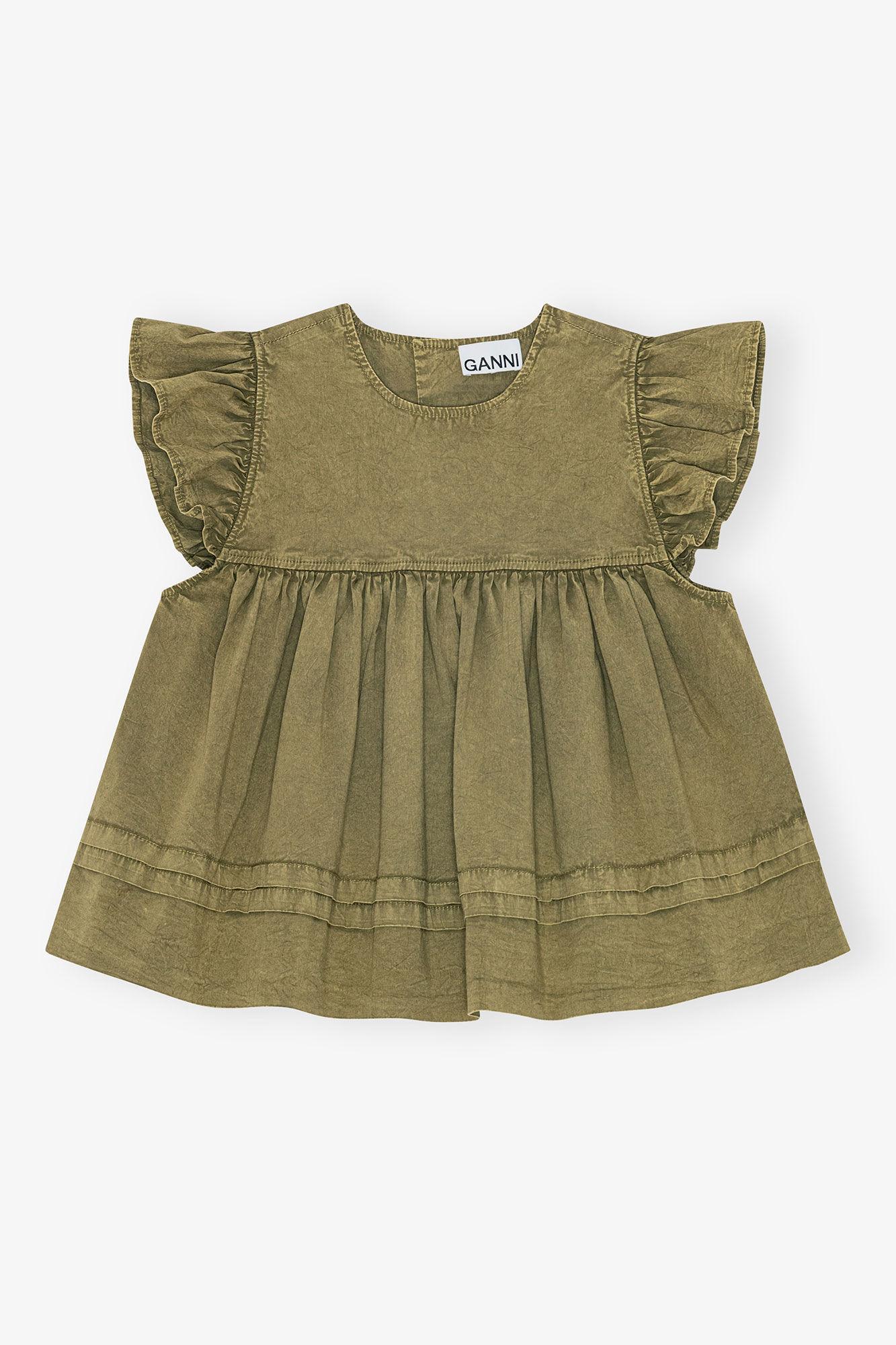 Green Washed Cotton Top Product Image