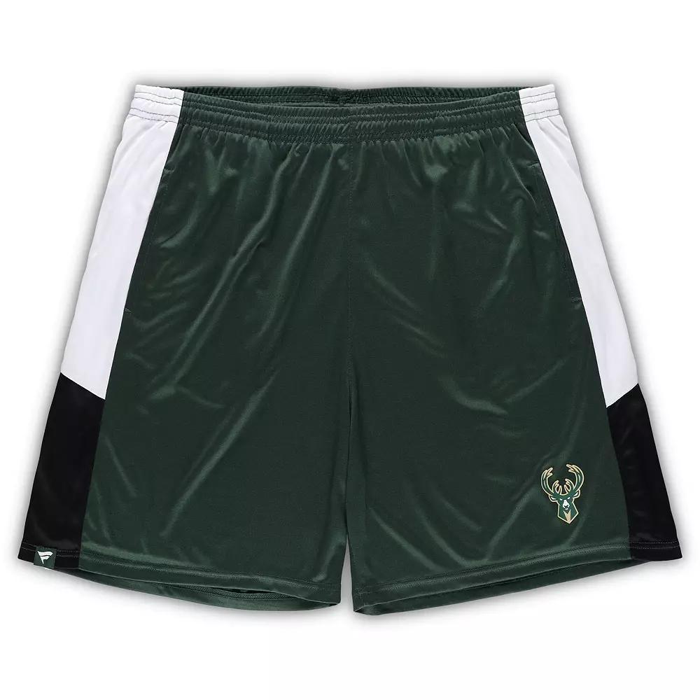Men's Fanatics Branded Hunter Green Milwaukee Bucks Big & Tall Champion Rush Practice Shorts, Size: 4XLT, Team Product Image