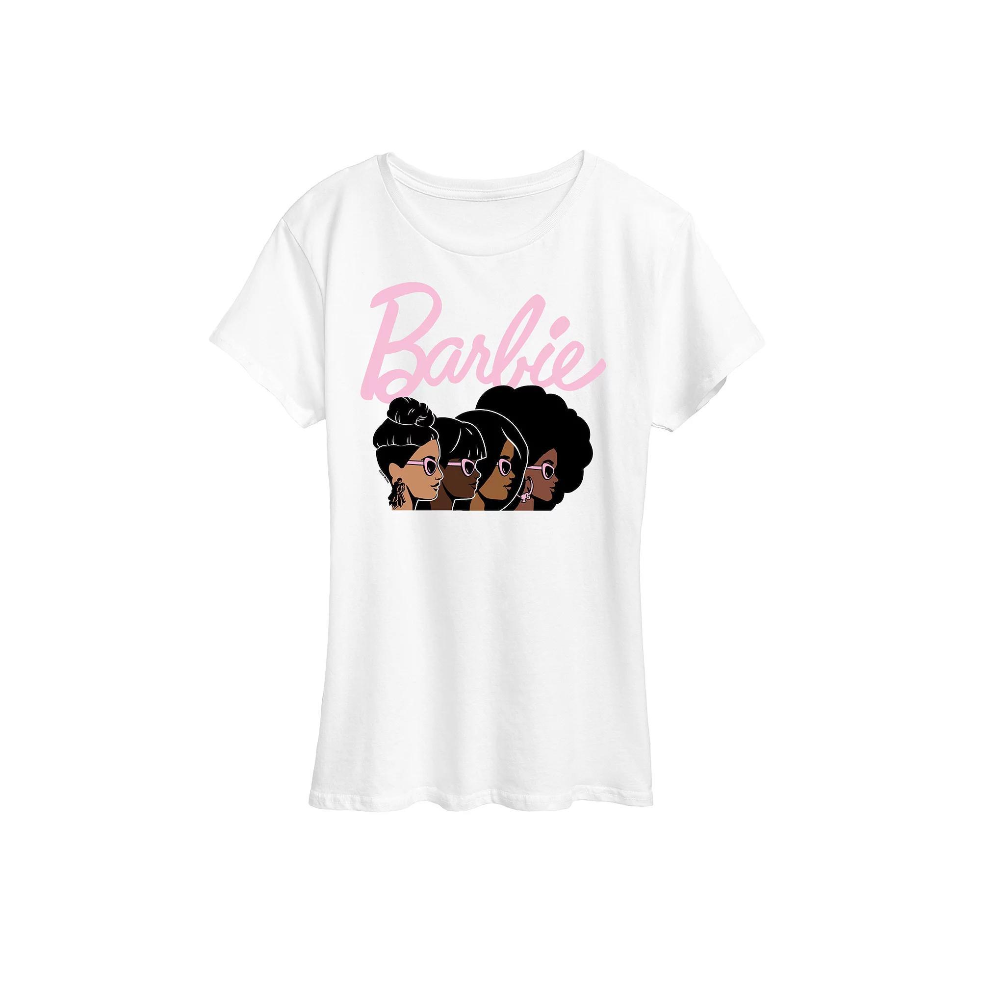 Womens Barbie Black History Month Logo Profiles Graphic Tee Grey Gray Product Image