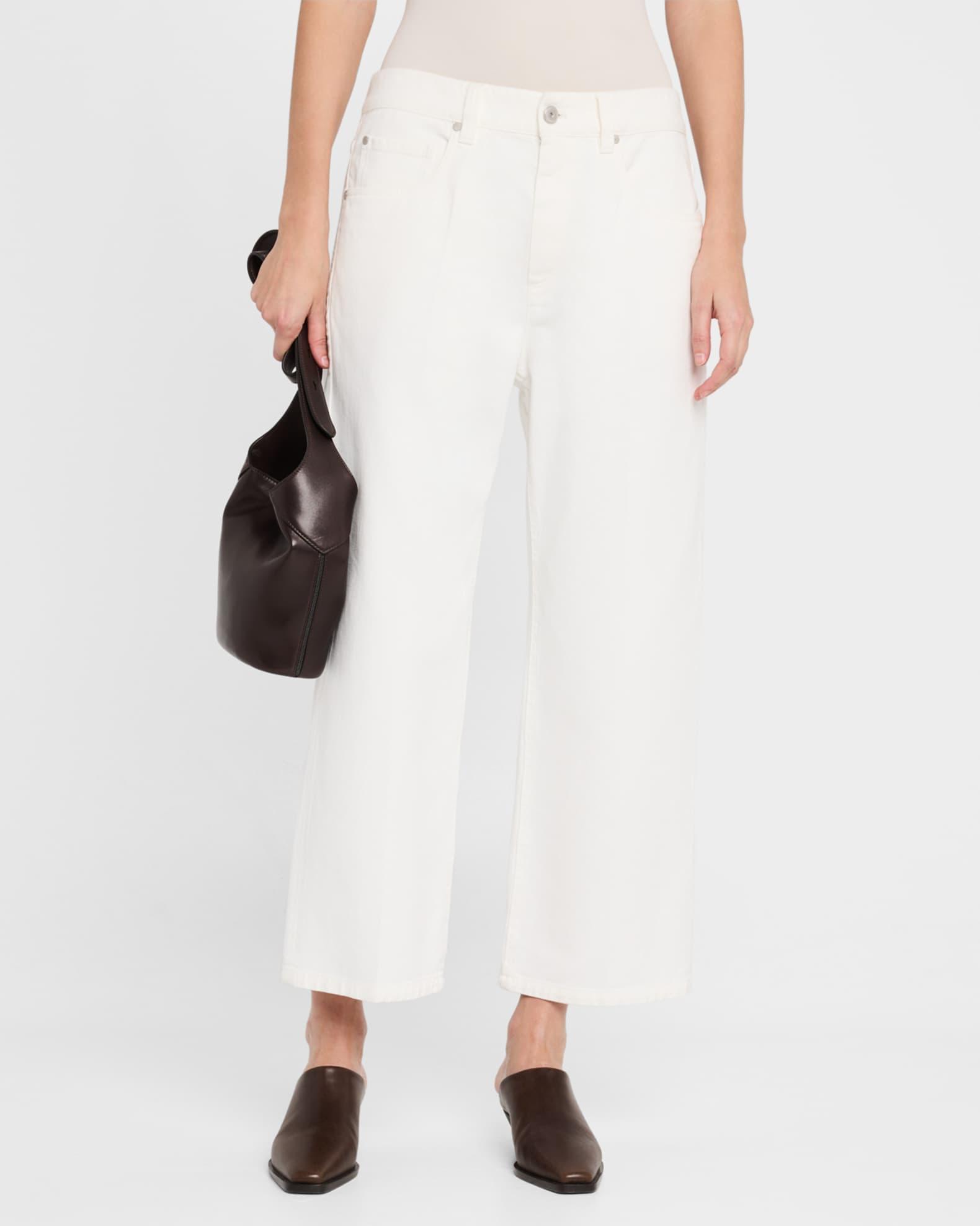 Soft Curved Wide-Leg Denim Jeans Product Image