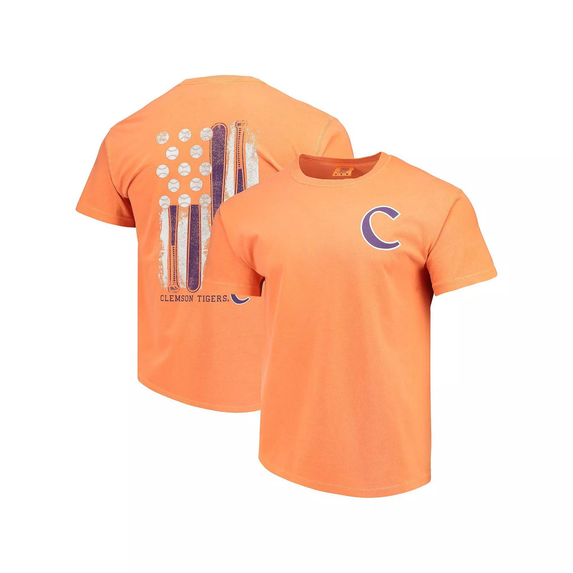 Mens Clemson Tigers Baseball Flag Comfort Colors T-Shirt Product Image