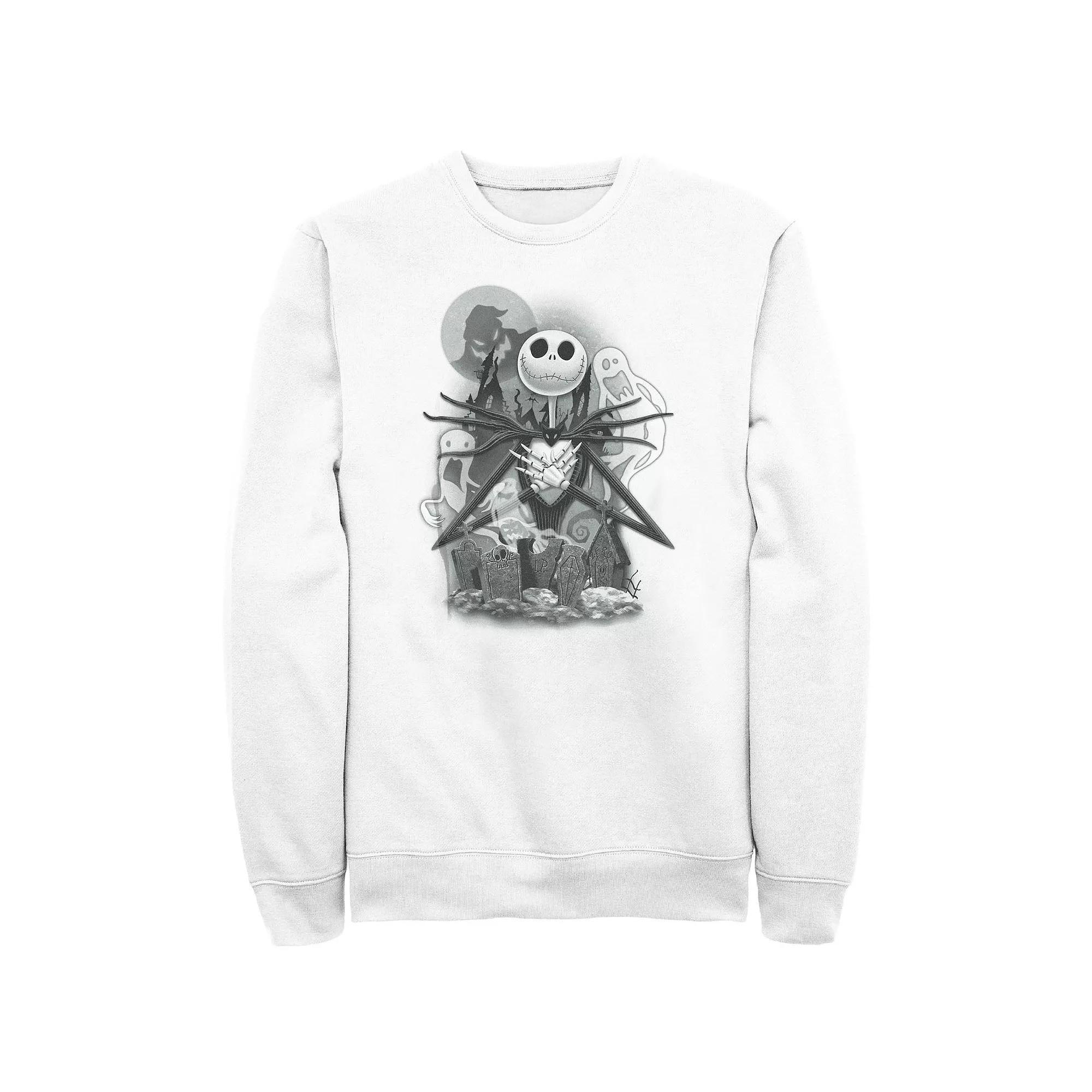 Disney's The Nightmare Before Christmas Cemetery Men's Graphic Fleece, Size: XXL, White Product Image