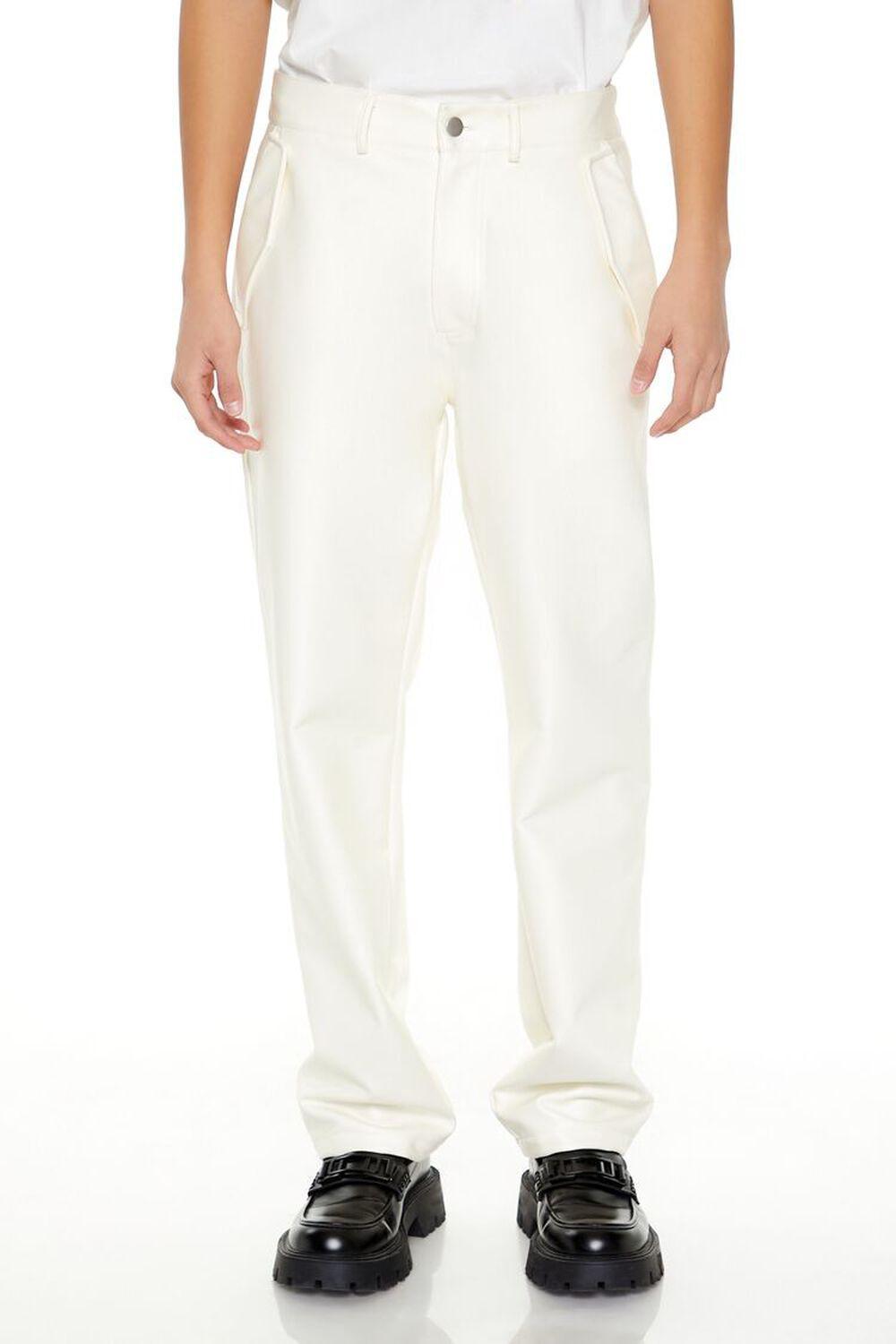 Coated Corduroy Slim-Fit Pants | Forever 21 Product Image