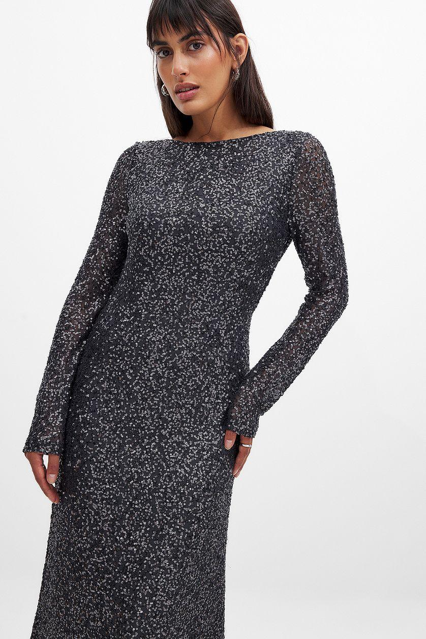 Open Back Sequin Maxi Dress Product Image