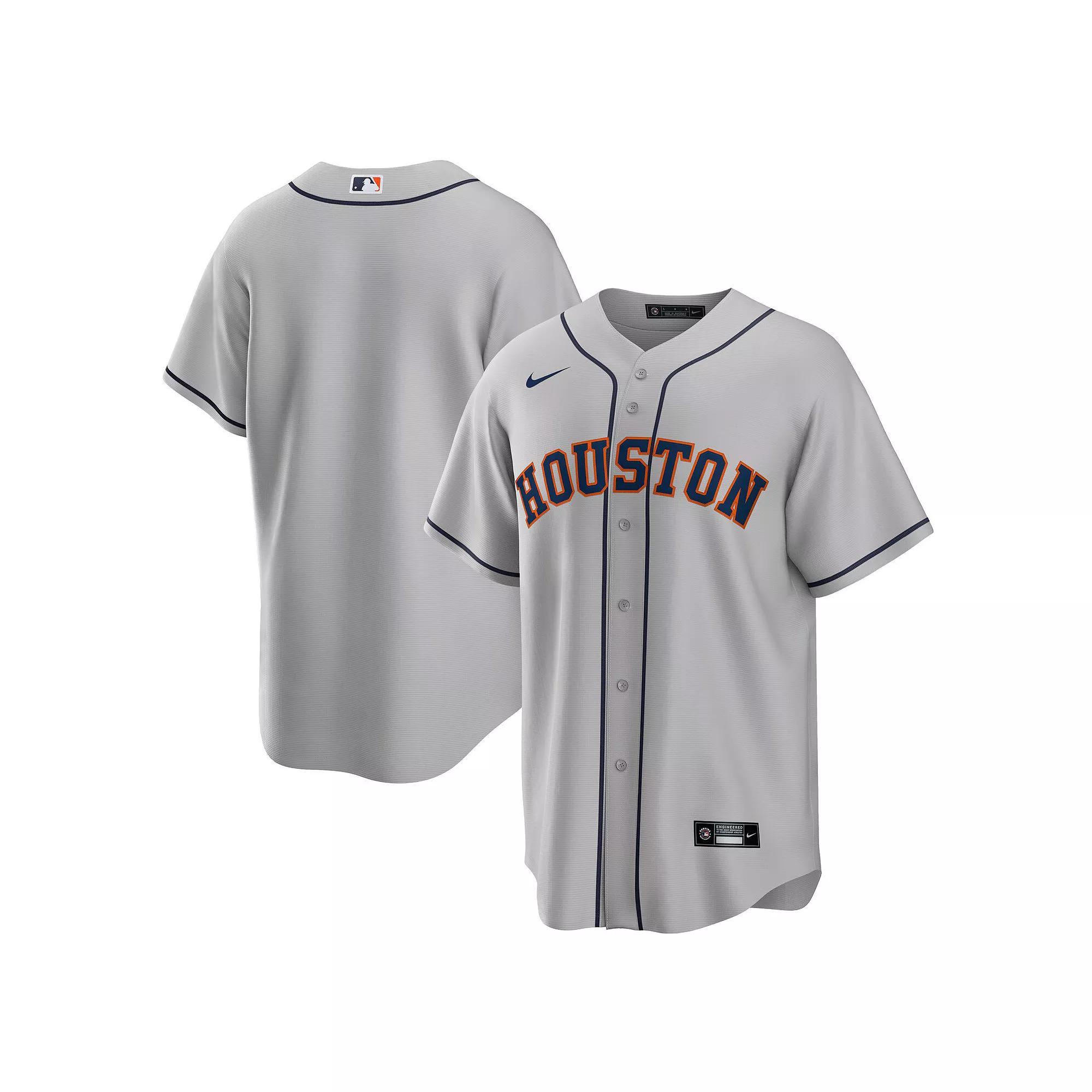 Men's Nike Gray Houston Astros Road Replica Team Jersey, Size: 2XL, Grey Product Image