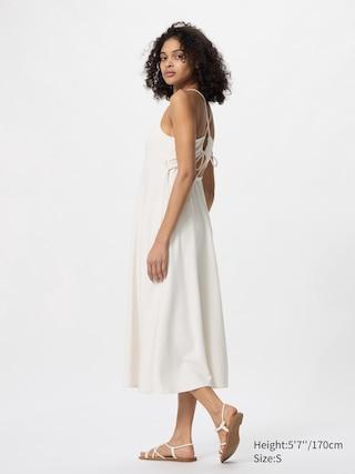 Womens Crepe Jersey Bra Camisole Dress Off White XL UNIQLO US Product Image