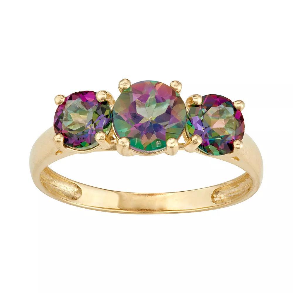 Designs by Gioelli 10k Gold 3-Stone Ring, Womens Peridot Product Image