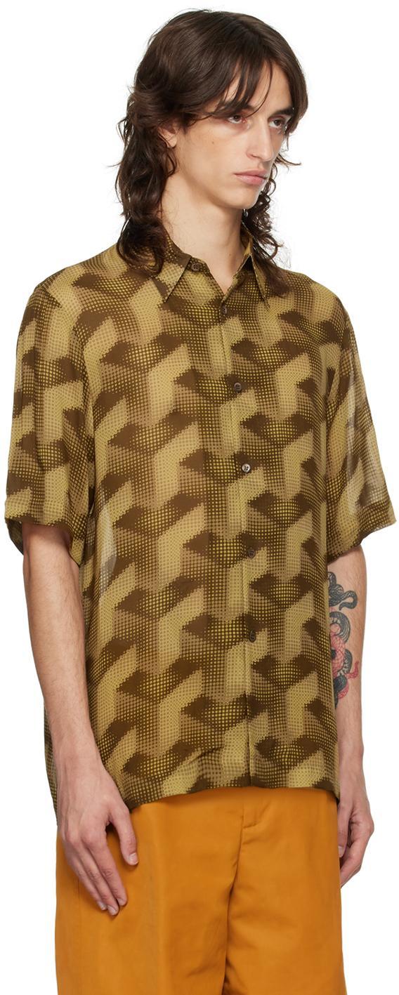 DRIES VAN NOTEN Tan Printed Shirt In 102 Camel Product Image
