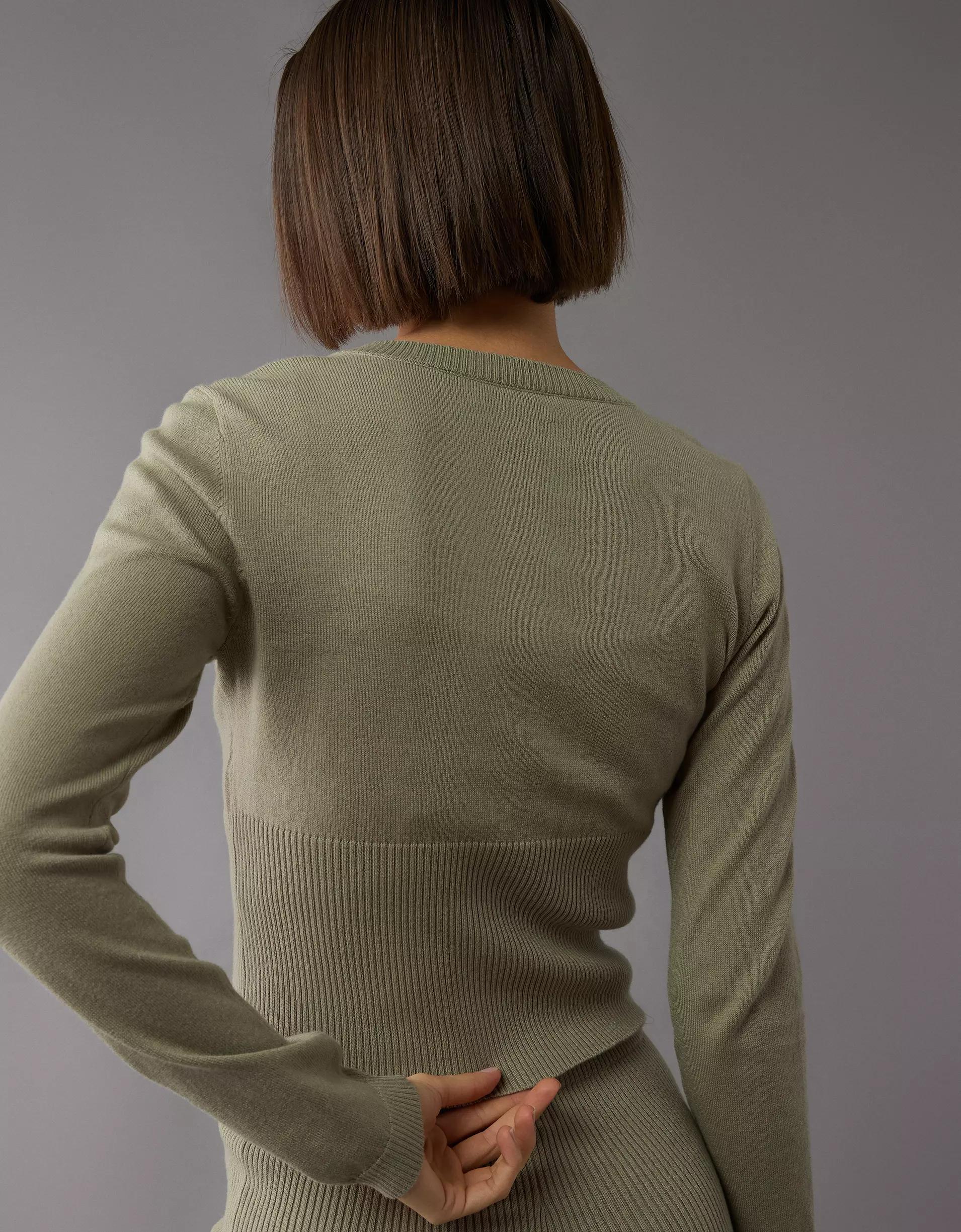 AE Fitted Crew Neck Cardigan Product Image