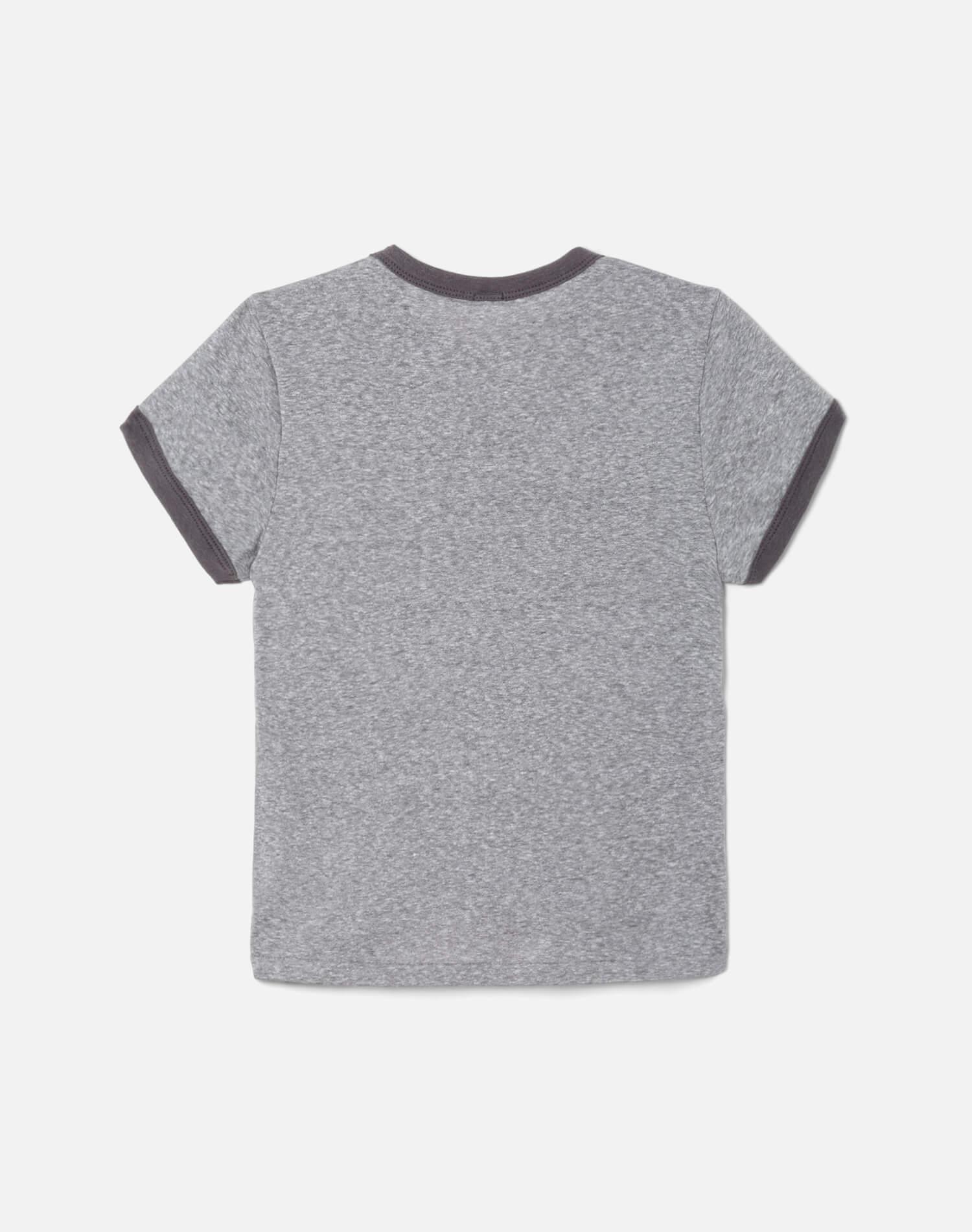 Hanes 60s Slim Ringer Tee - Grey and Grey Product Image