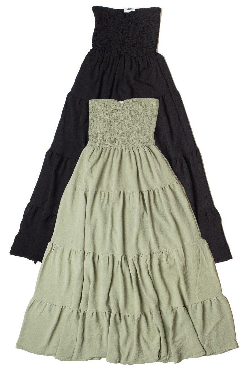 Smocked Top Strapless Maxi Dress Product Image