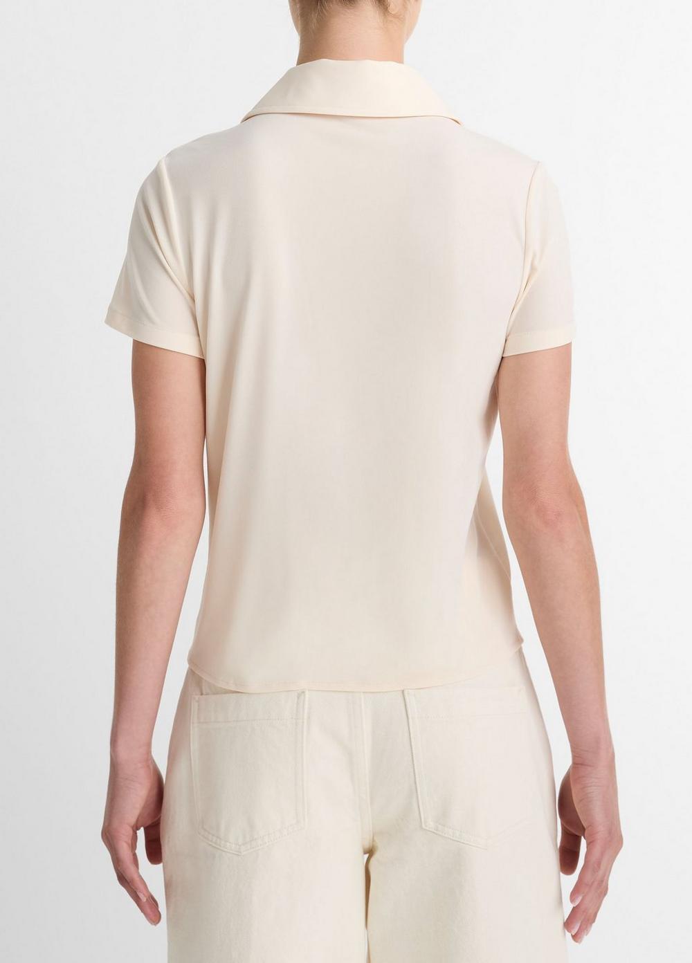 Womens Short-Sleeve Button-Up Shirt, Flaxen, Size M Vince Product Image