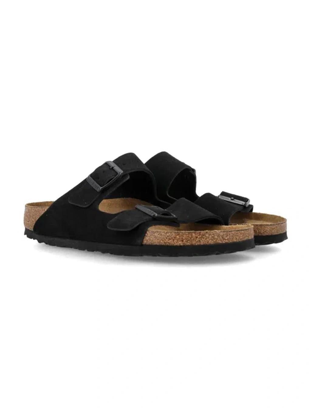 BIRKENSTOCK Arizona Faux Patent Leather Sandals In Brown Product Image
