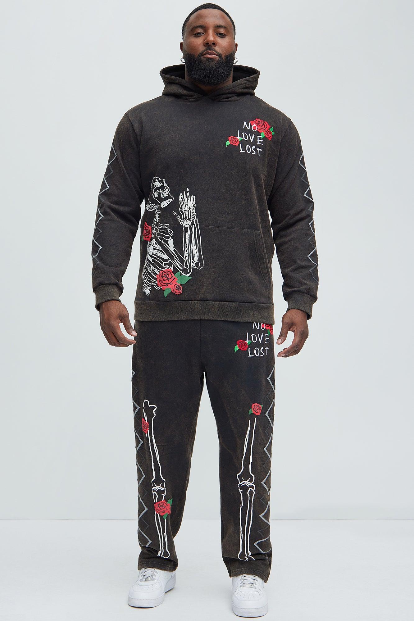 No Love Lost Skeleton Sweatpants - Black Product Image