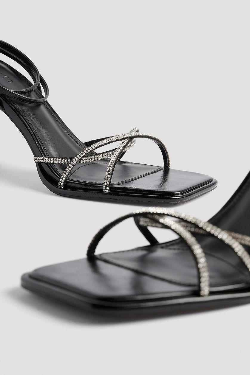 Rhinestone Squared Toe Heels Product Image
