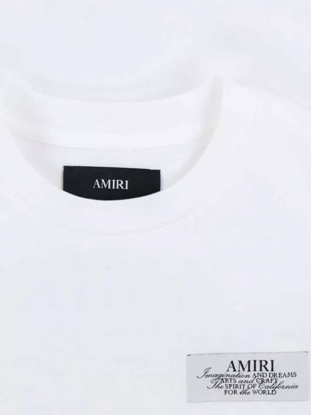 AMIRI Black Crewneck T-shirt With Logo Lettering On Front And Rear Product Image