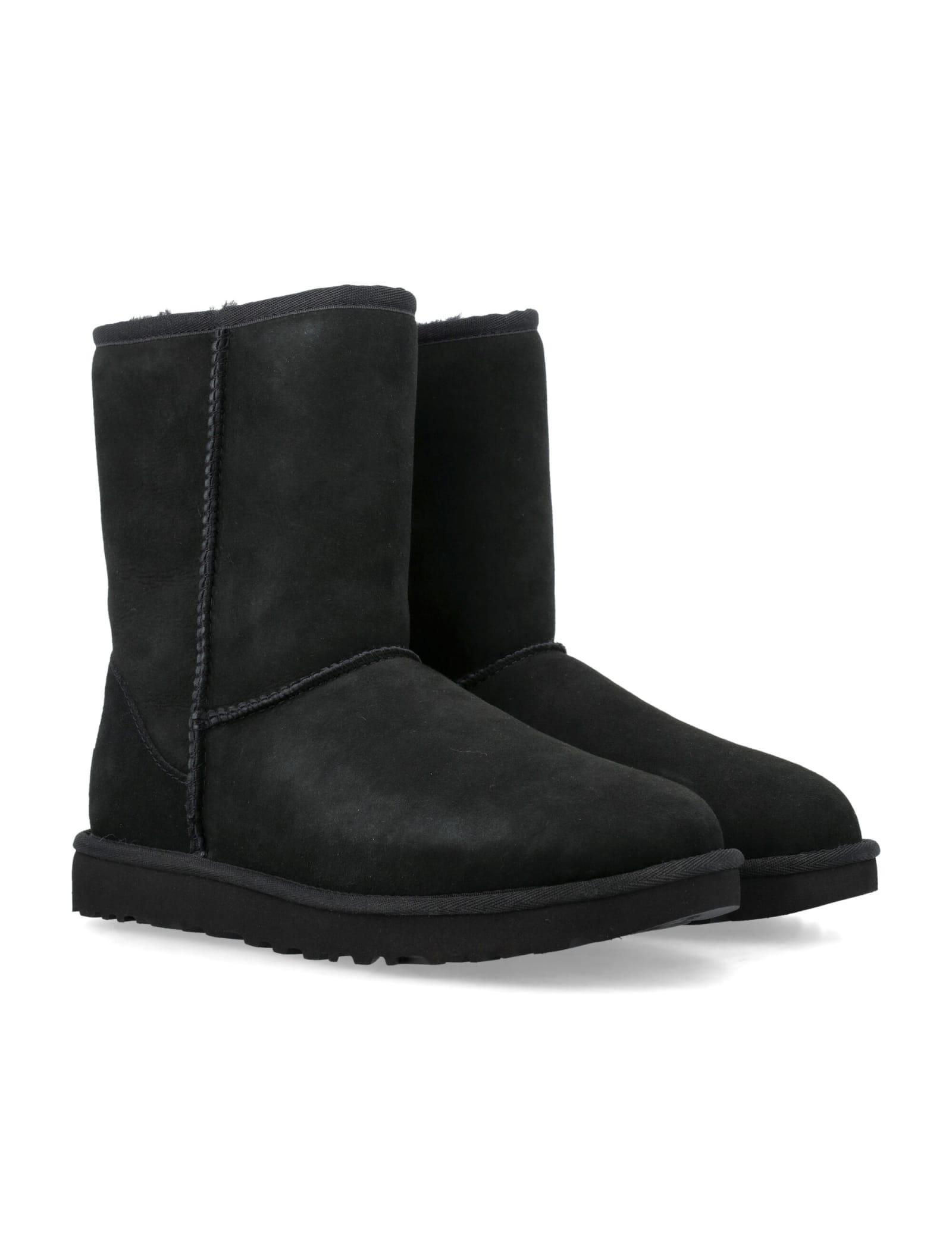 UGG Classic Short Leather Water Resistant Boot In Black Product Image