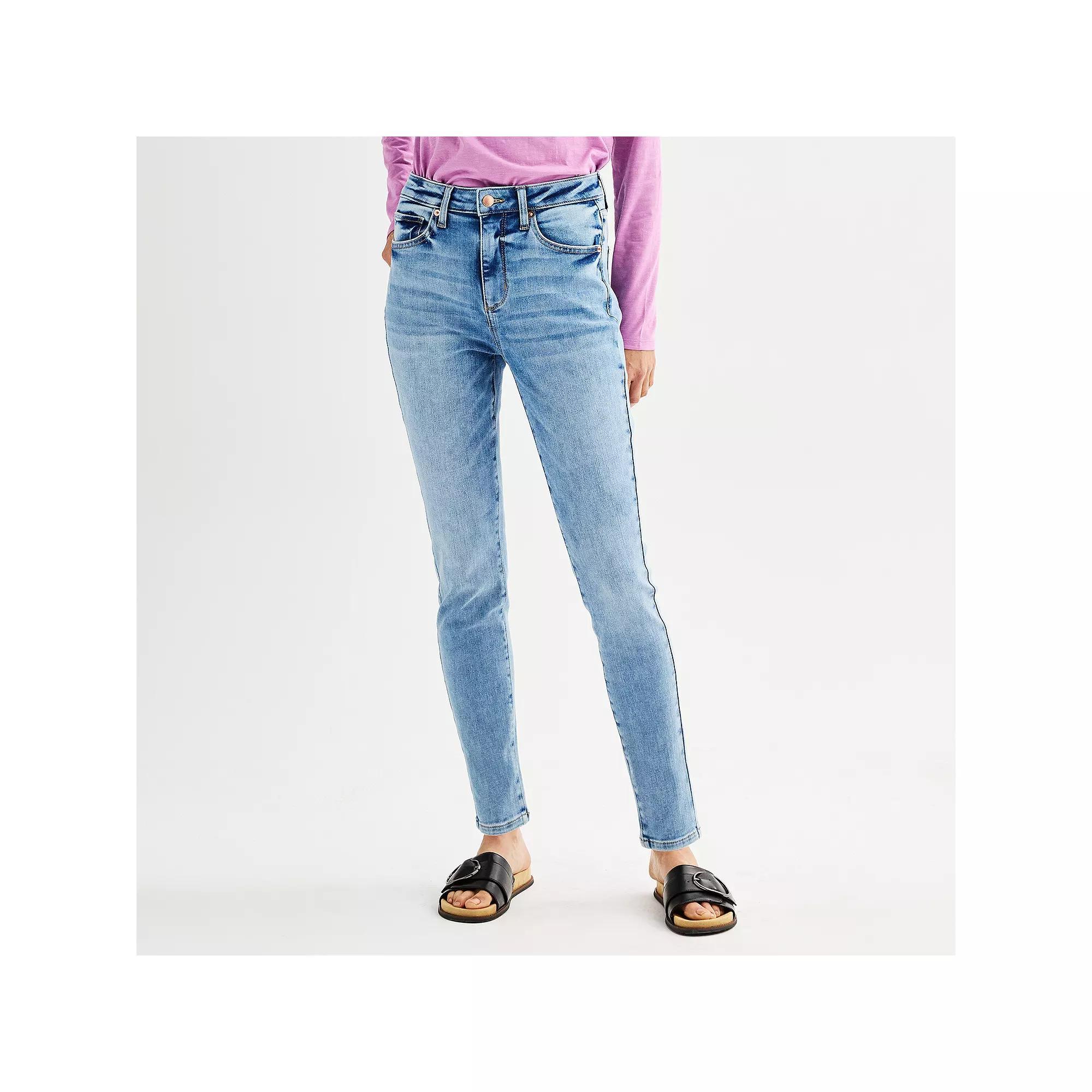 Womens Sonoma Goods For Life High Rise Skinny Jeans Light Blue Product Image