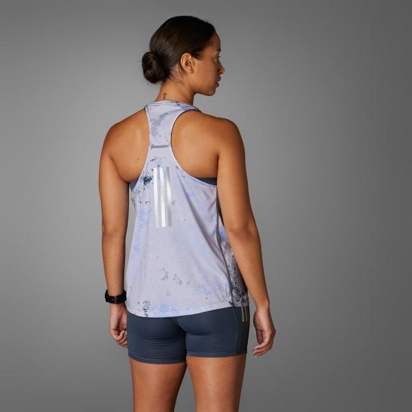 adidas Boston Marathon 2025 Allover Print Tank Top Onix XL Womens Product Image