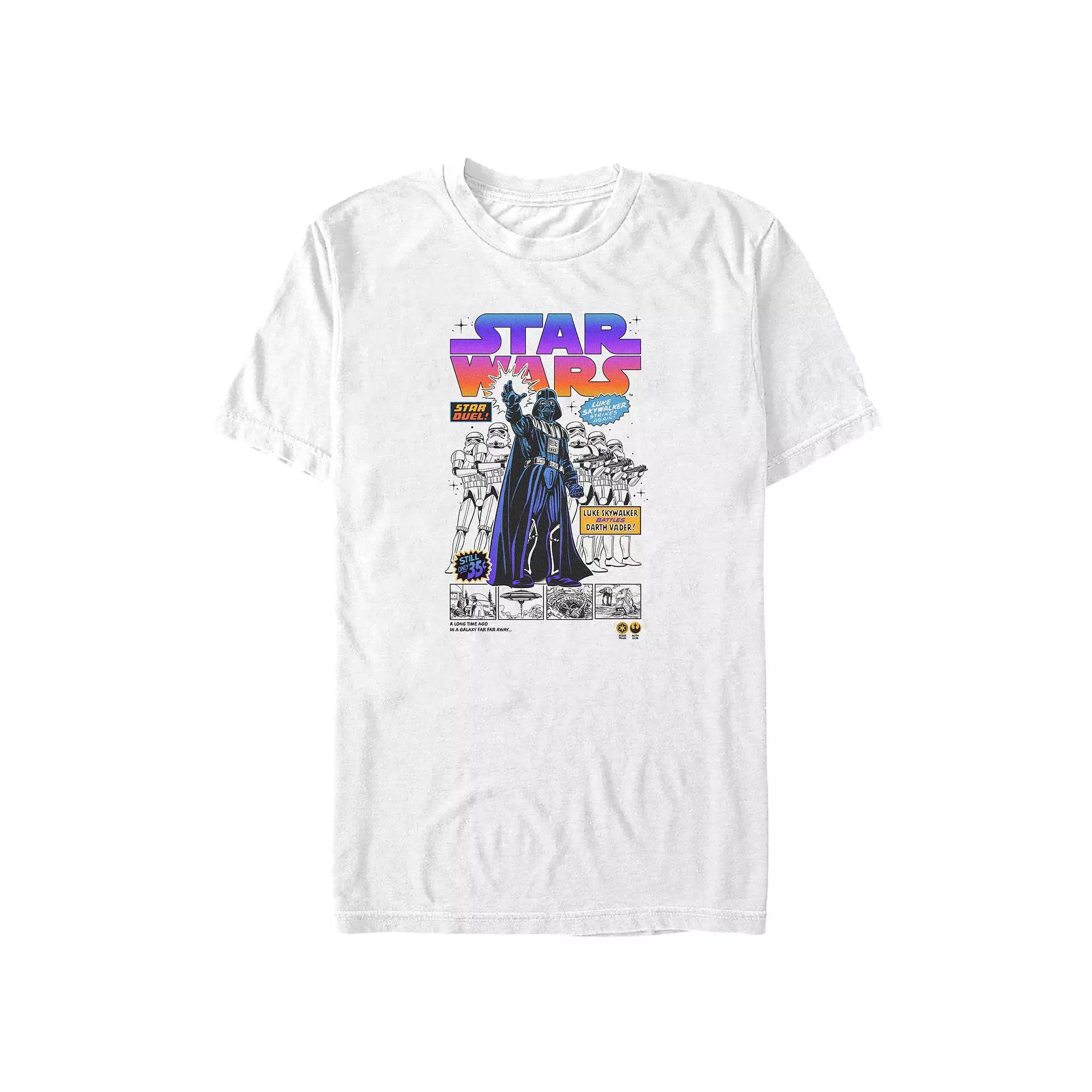 Big & Tall Star Wars Dark Side Comic Cover Graphic Tee, Men's, Size: XXL Tall, White Product Image