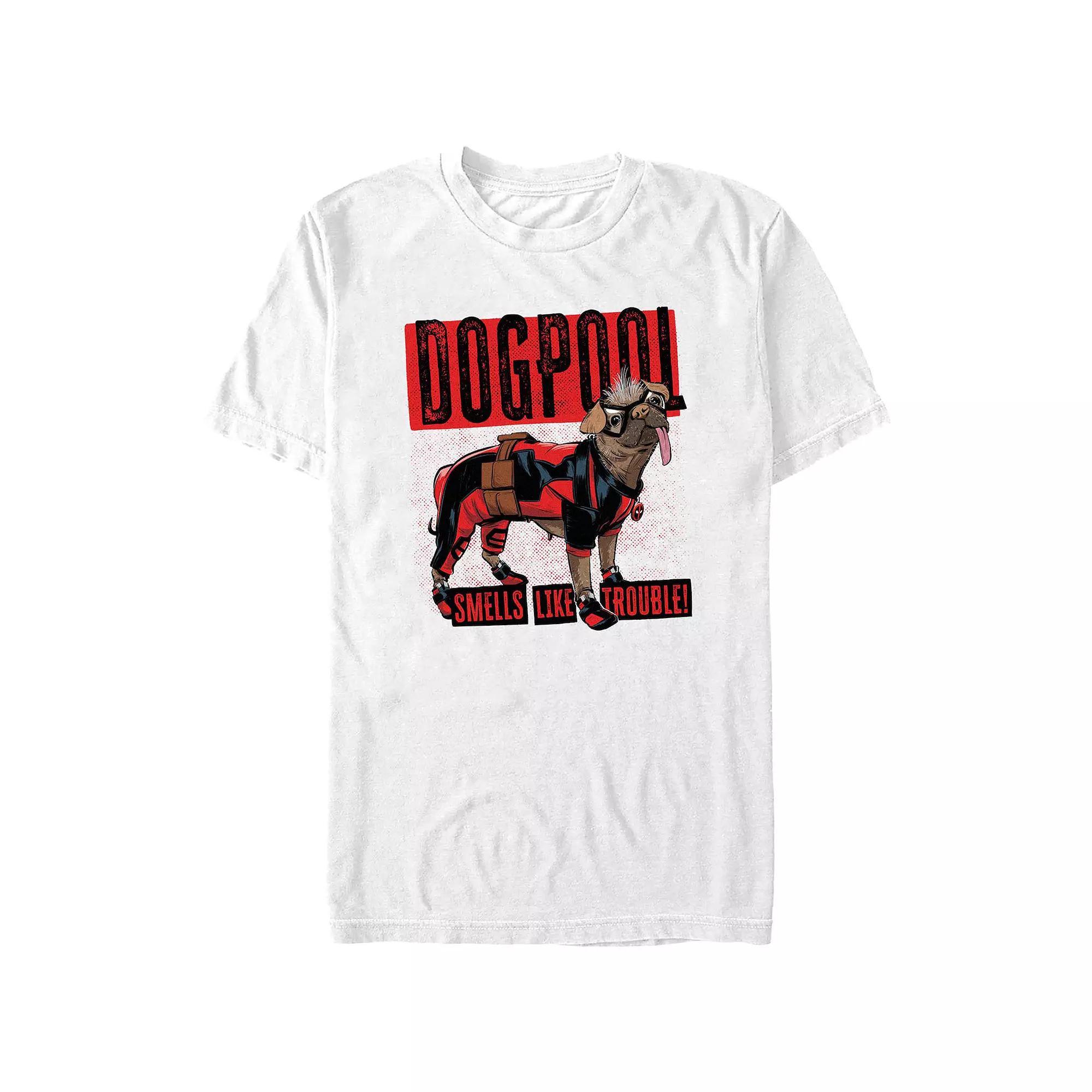 Men's Deadpool And Wolverine Dogpool Trouble Costume Graphic Tee, Size: Small, White Product Image