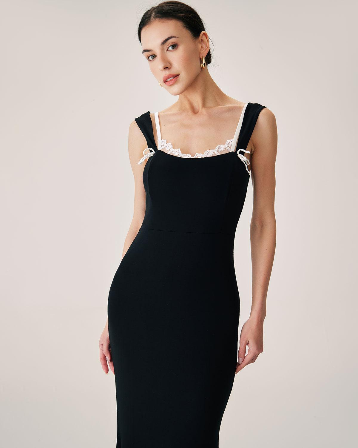 Black Bodycon Slip Maxi Dress Product Image